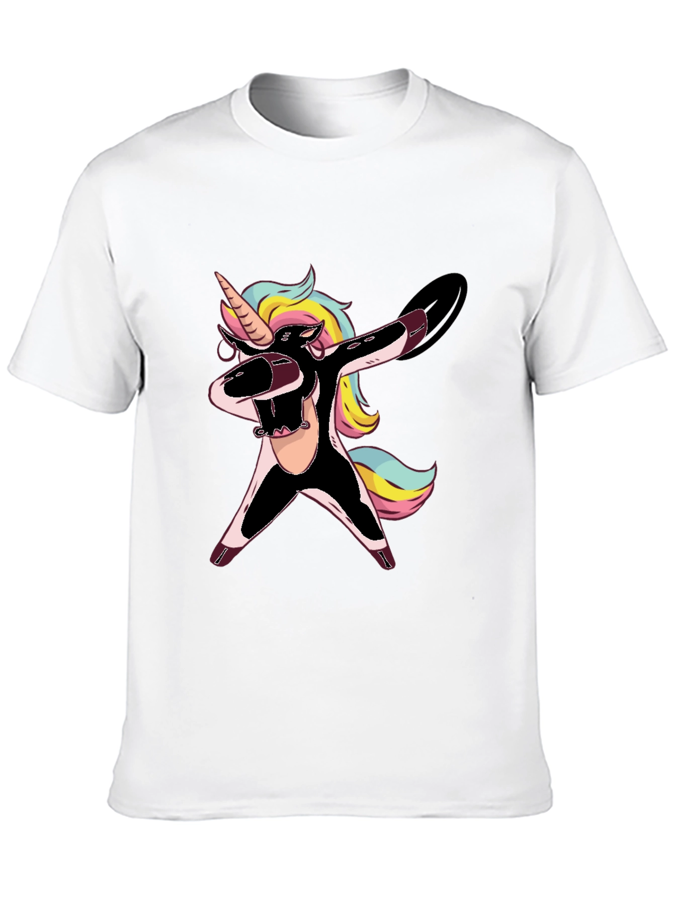 Black Dabbing Unicorn Graphic Tee - Black T-Shirt view 10