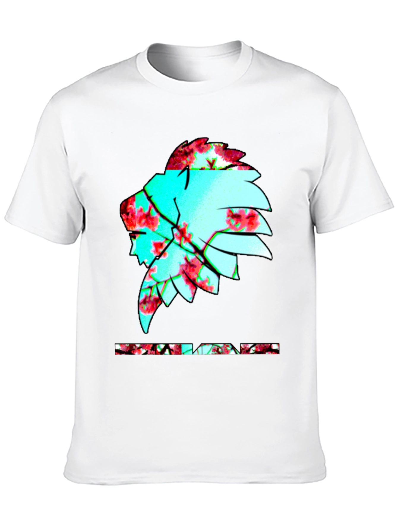 Black Floral Indian Chief Graphic Print Black T-Shirt view 10