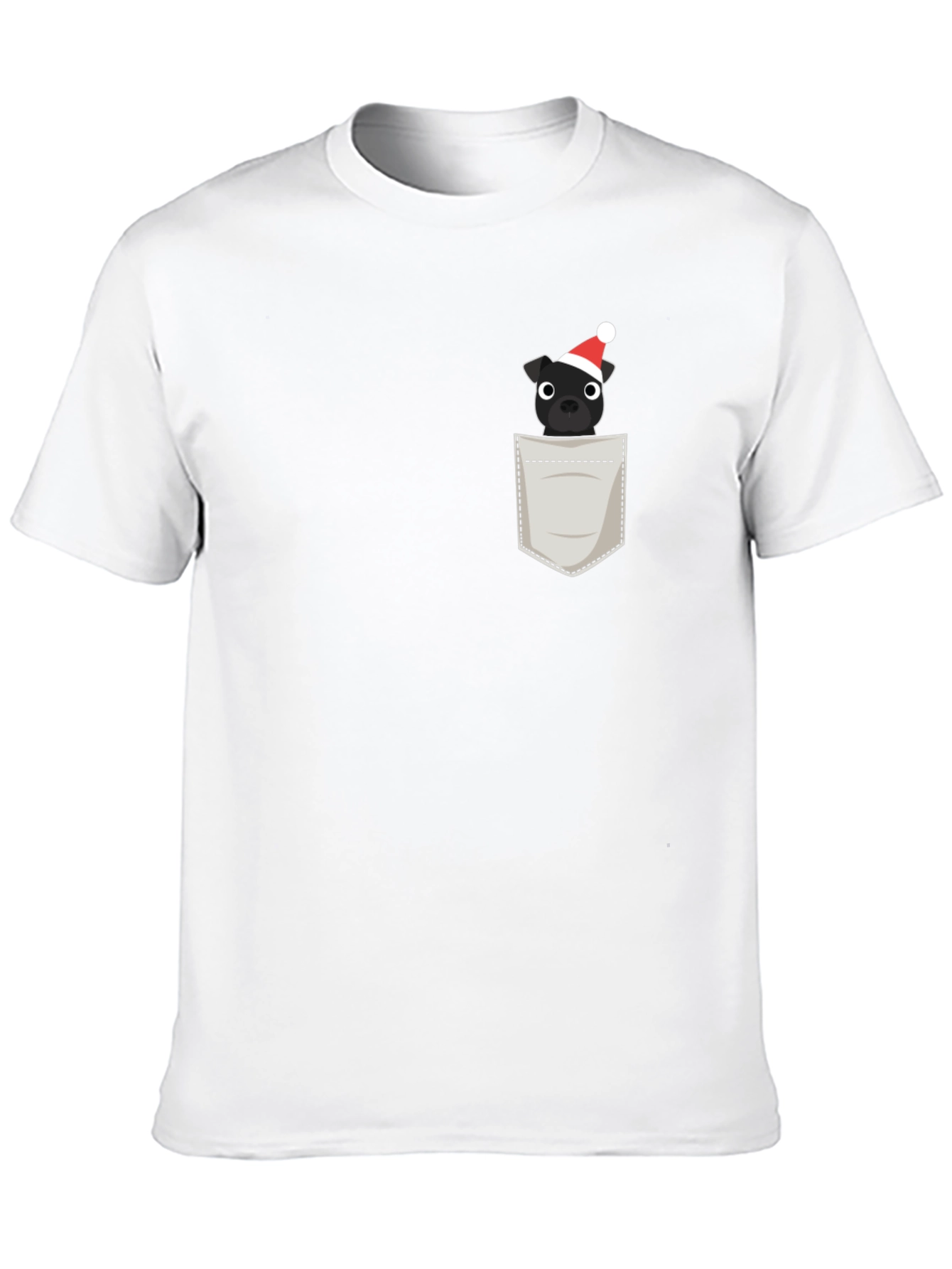 Black Festive Pocket Pup Tee - Black Cotton Blend view 10