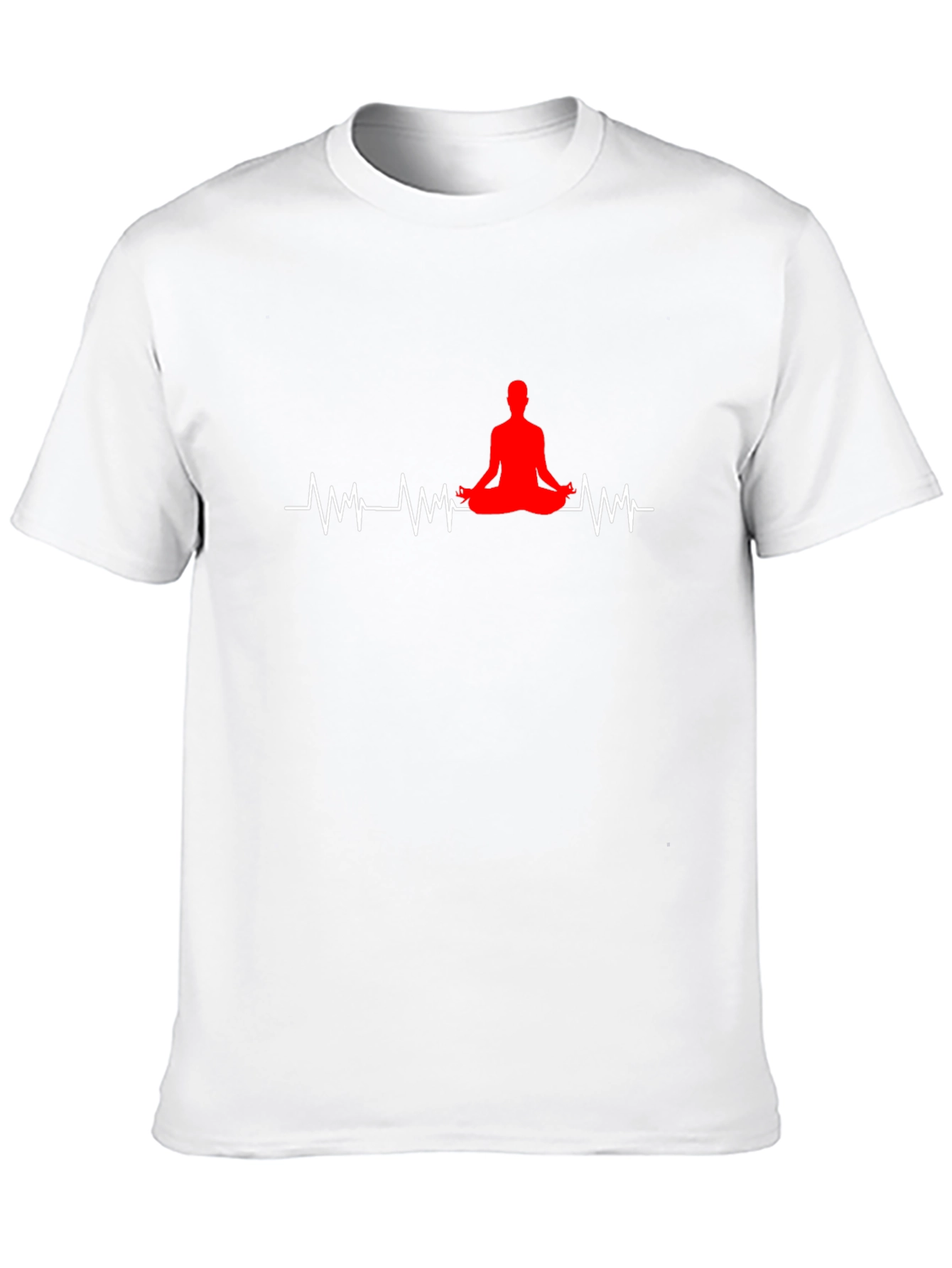 Black Yoga Heartbeat T-Shirt - Meditate in Style view 10