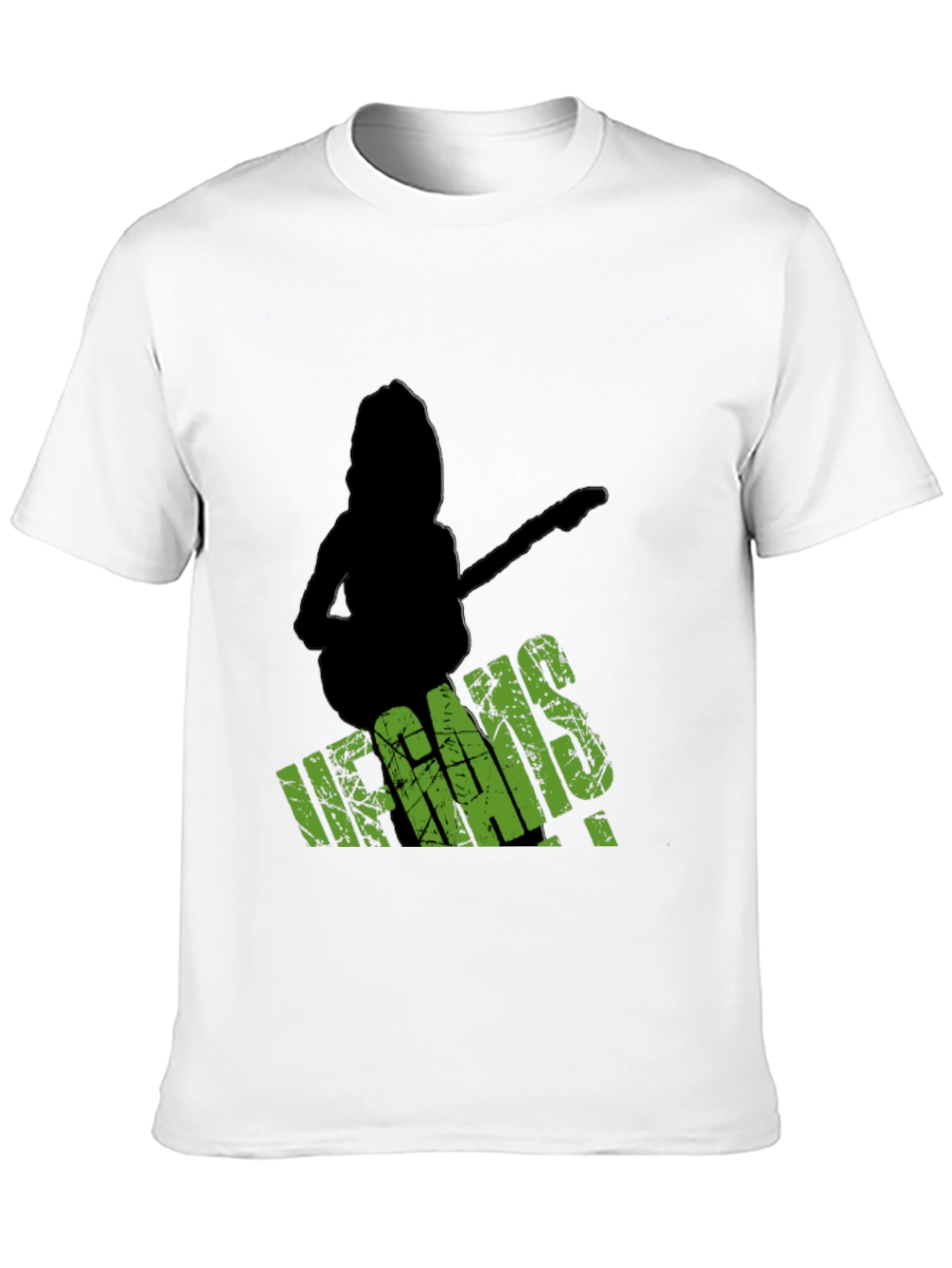 Black Vegans Guitar T-Shirt - Black Crew Neck Tee view 10