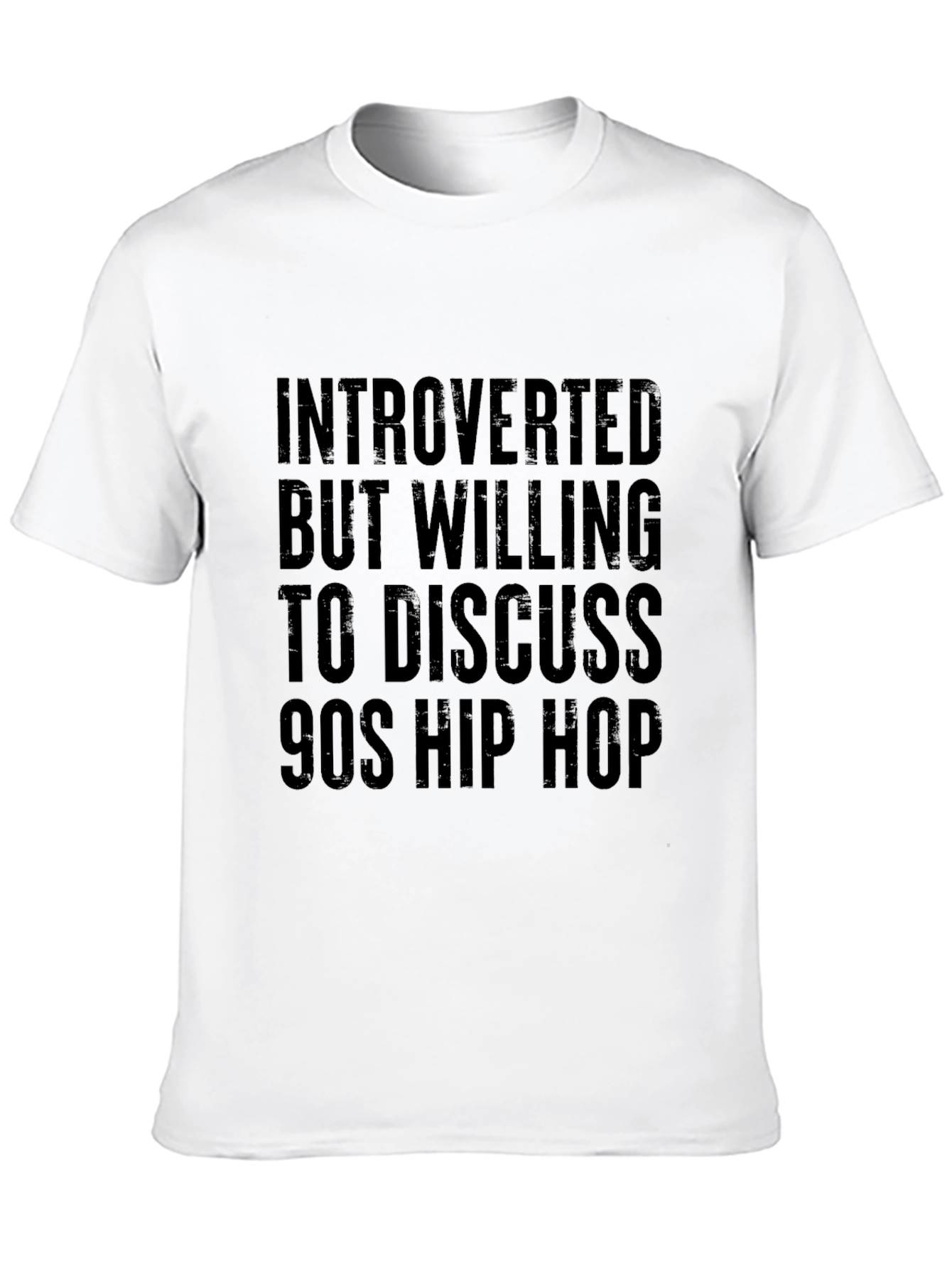 Black Introverted 90s Hip Hop Black Graphic T-Shirt view 10