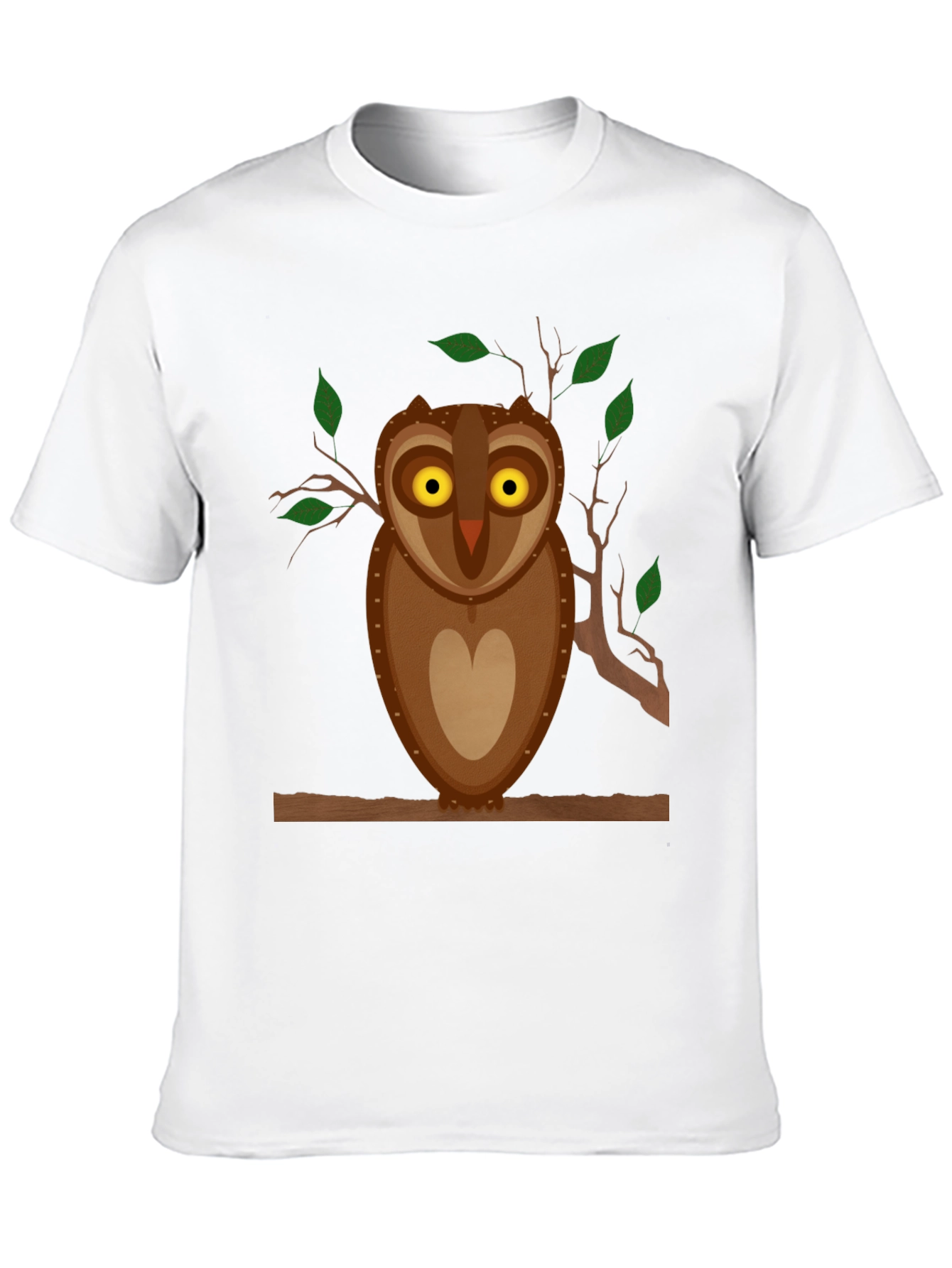 Black Owl Graphic Tee - Black Cotton Blend T-Shirt view 10