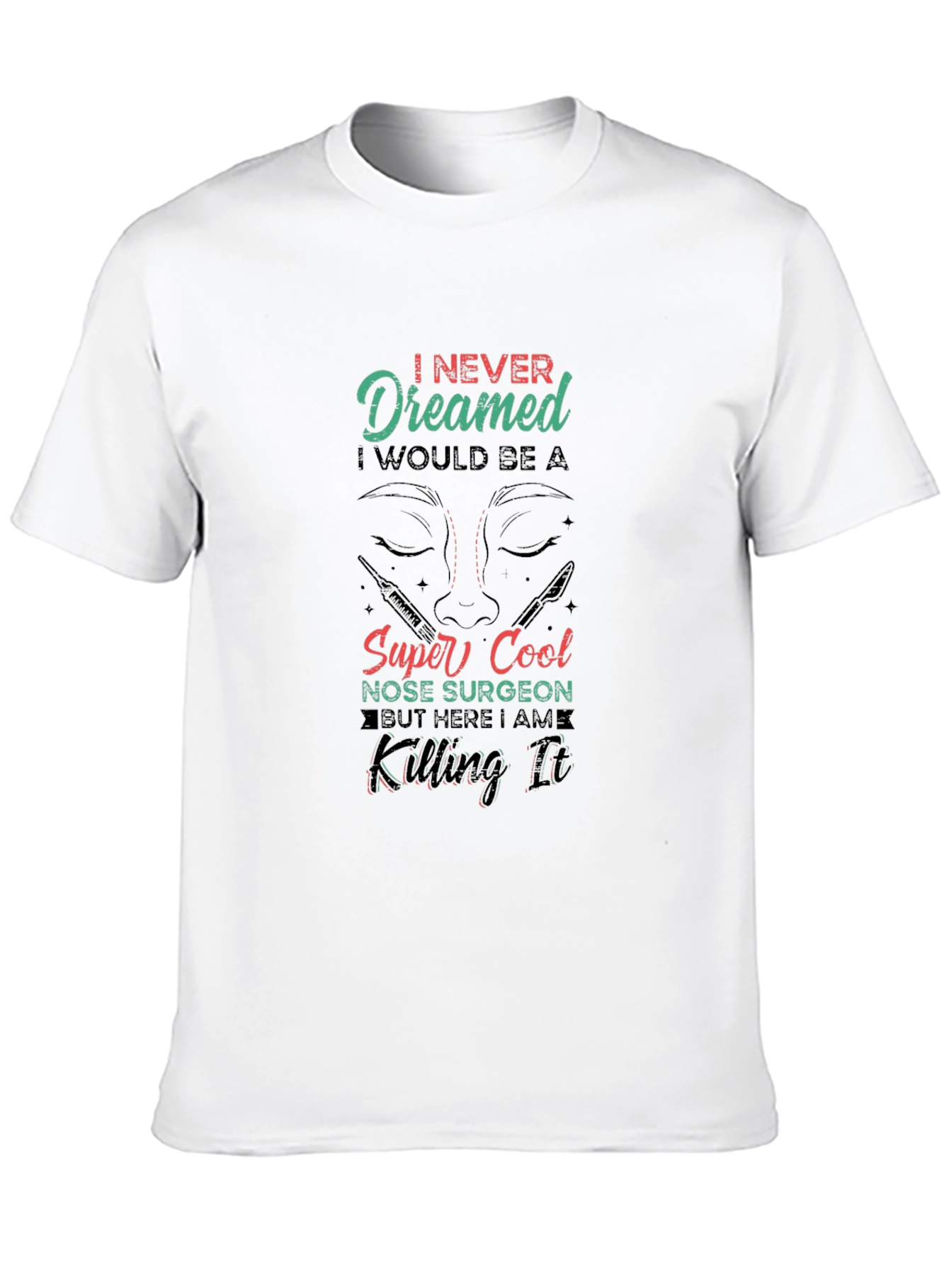 Black Super Cool Nose Surgeon Black T-Shirt view 10