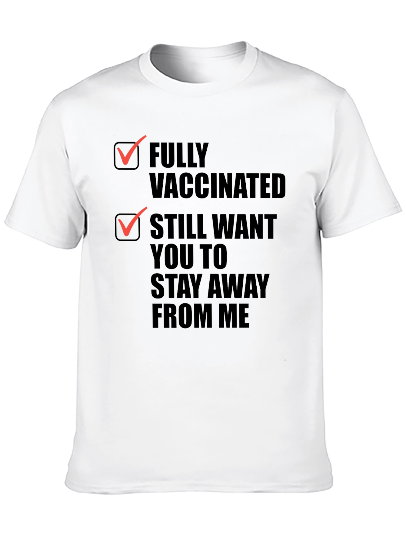 Black Fully Vaccinated, Stay Away Funny Graphic Tee view 10