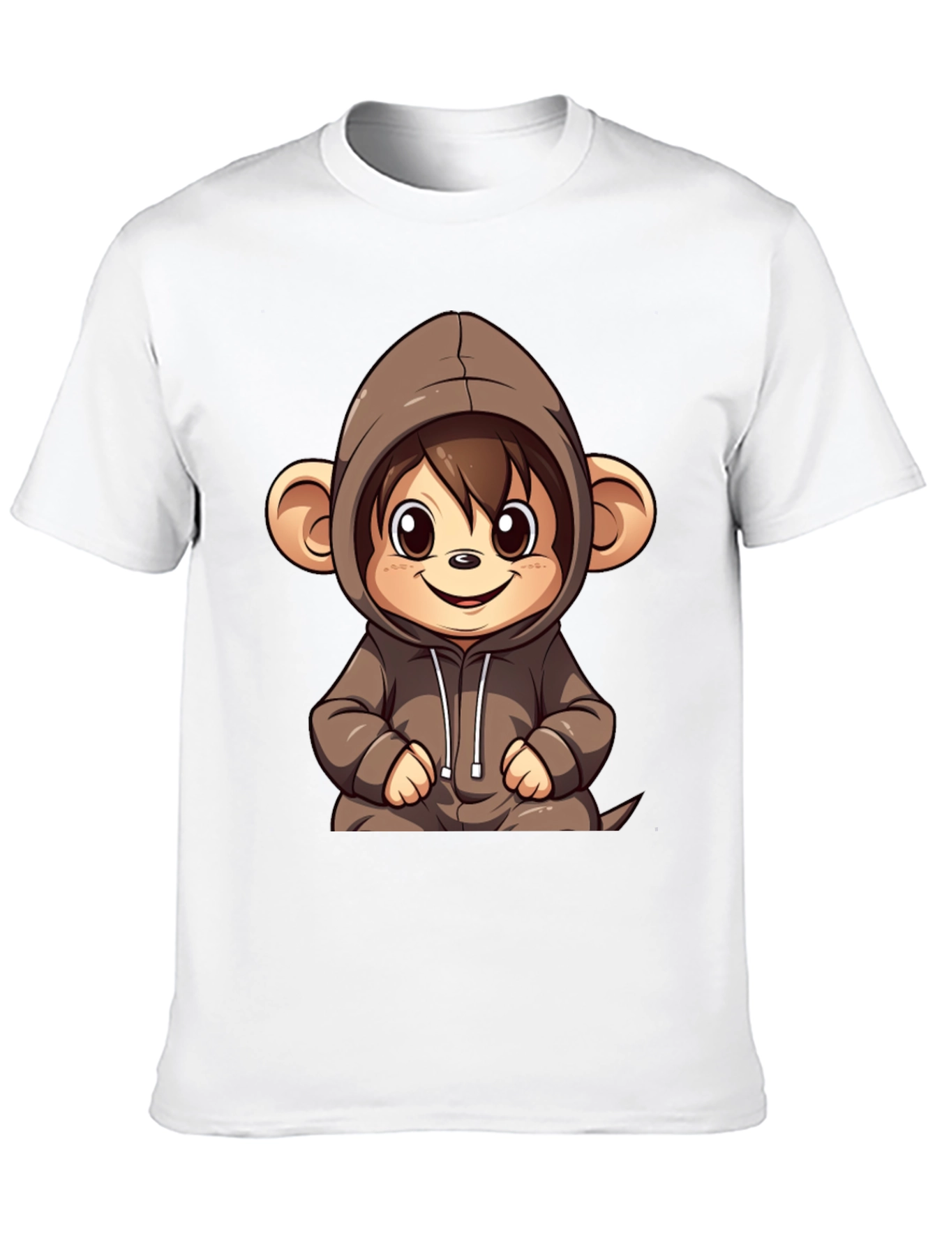Black Cute Monkey Hoodie Graphic Tee view 10