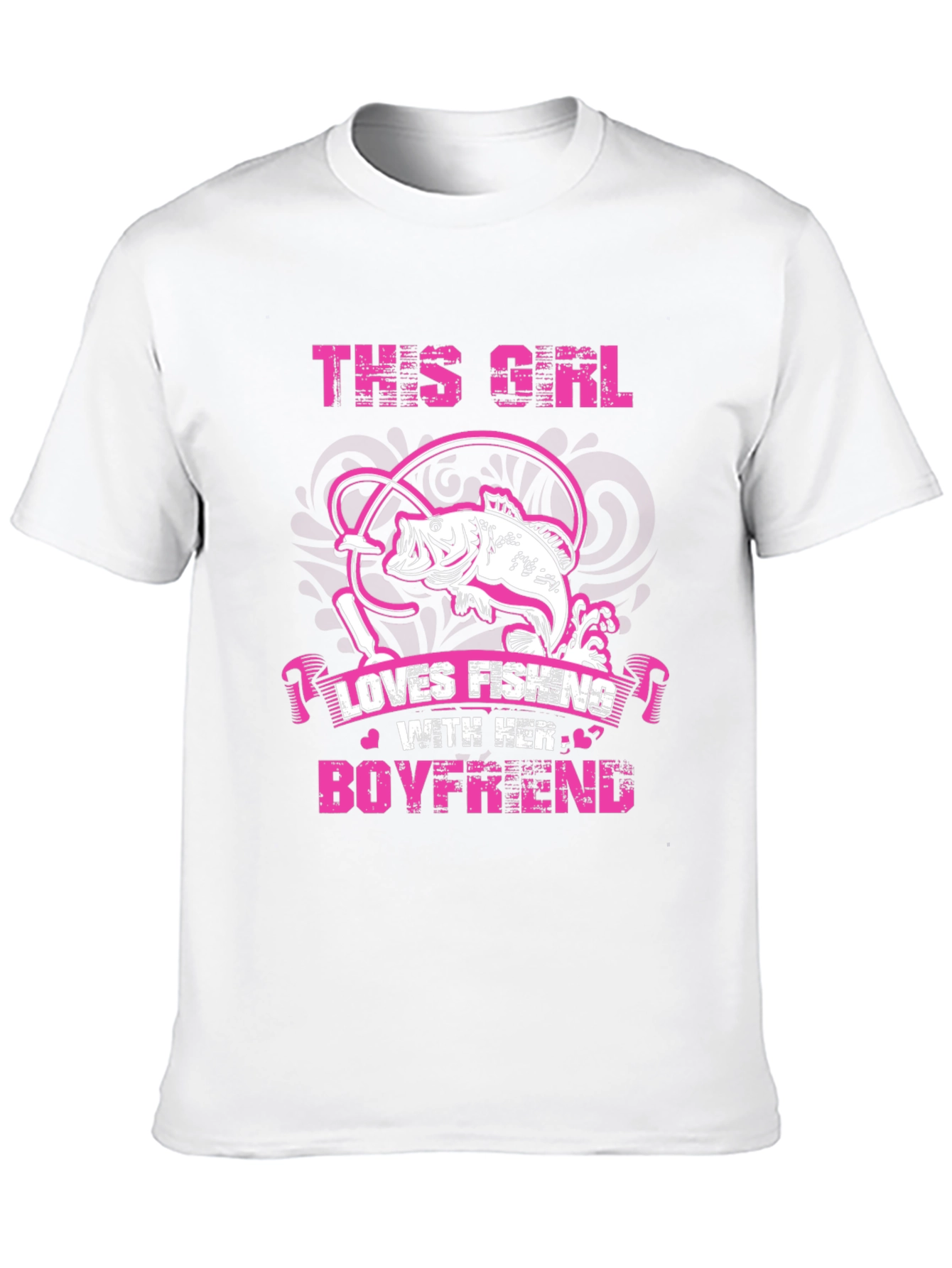 Black Fishing Girl Boyfriend Black T-Shirt view 10