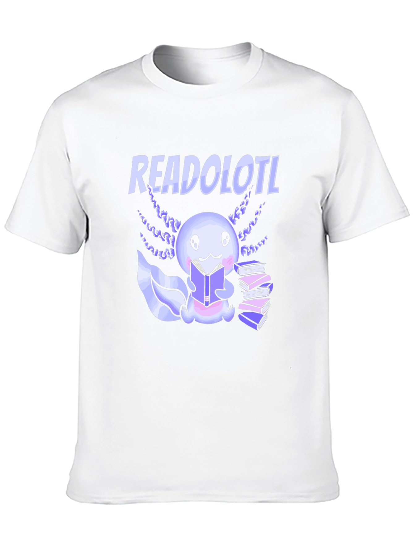 Black Readolotl T-Shirt - Cute Axolotl Reading Books view 10