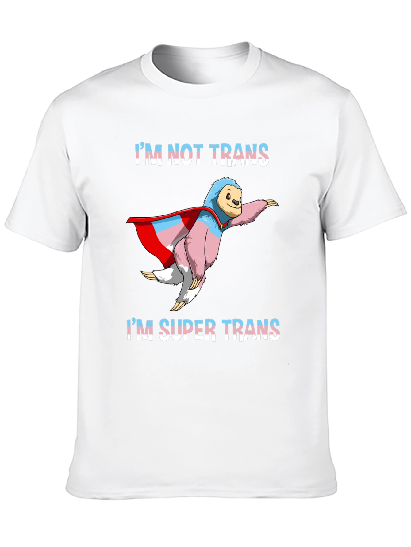 Black Super Trans Sloth T-Shirt - LGBTQ+ Pride view 10