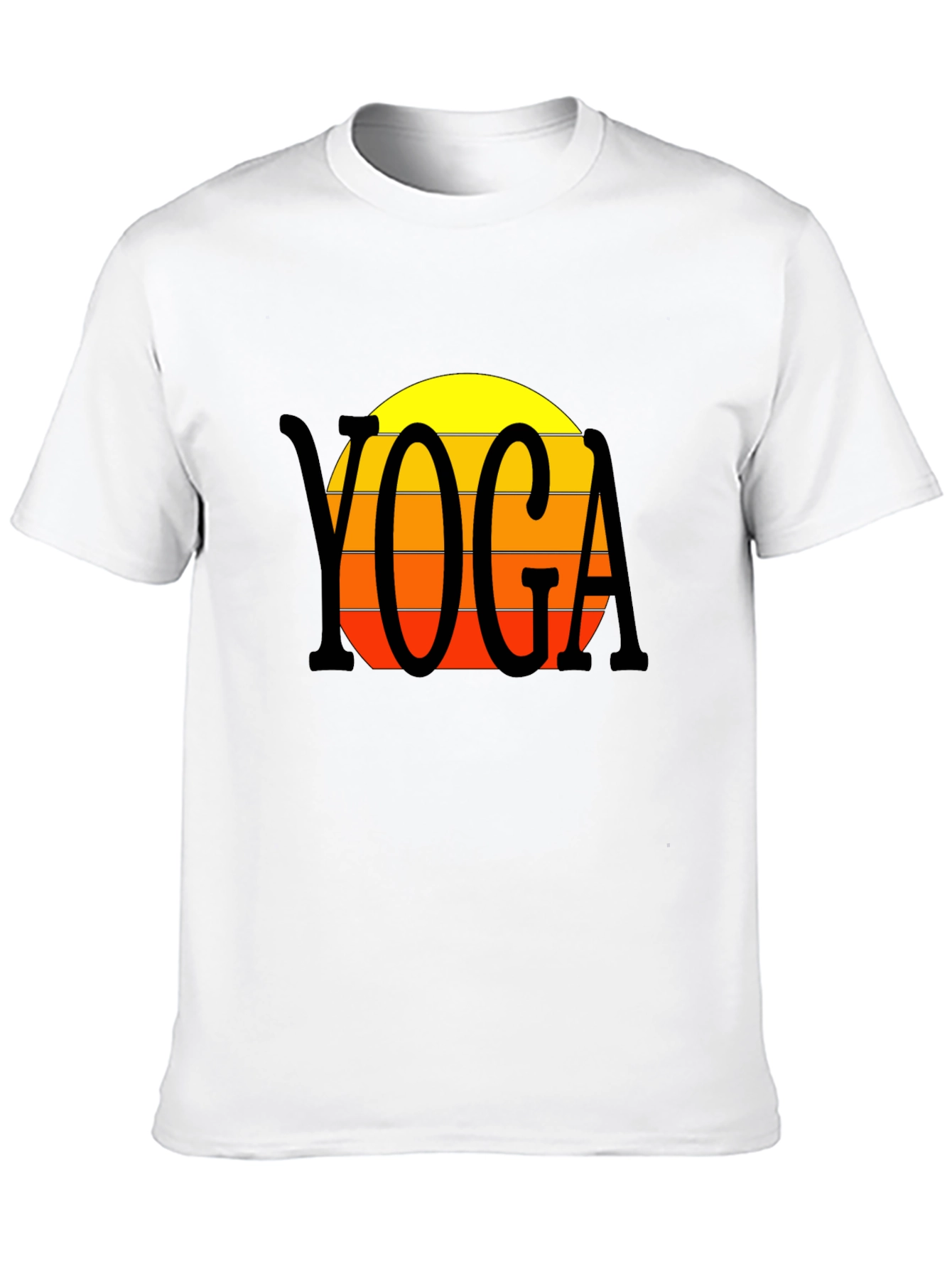 Black Yoga Sunset T-Shirt - Retro Style view 10