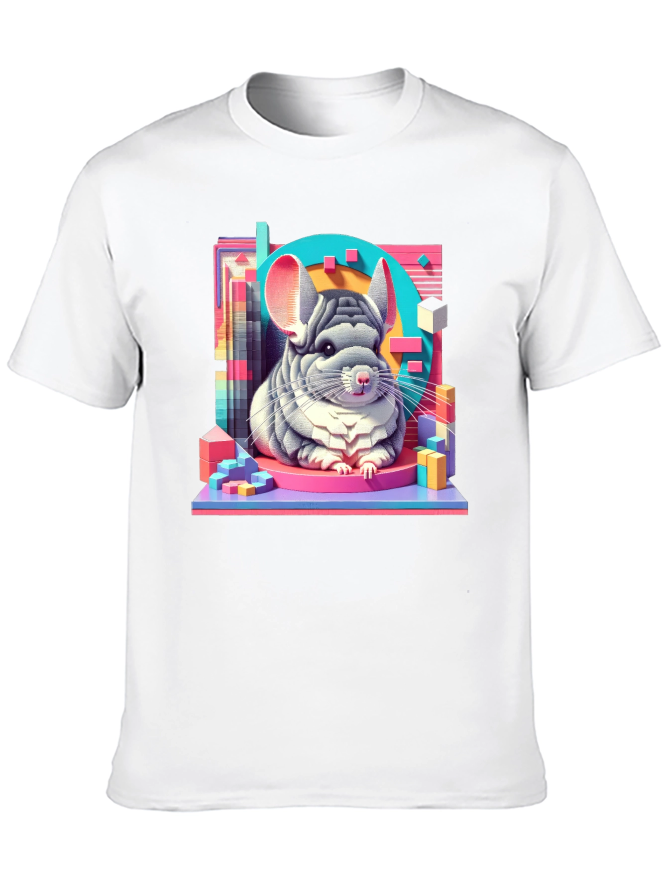 Black Chinchilla Graphic Tee - Unique Animal Art T-Shirt view 10
