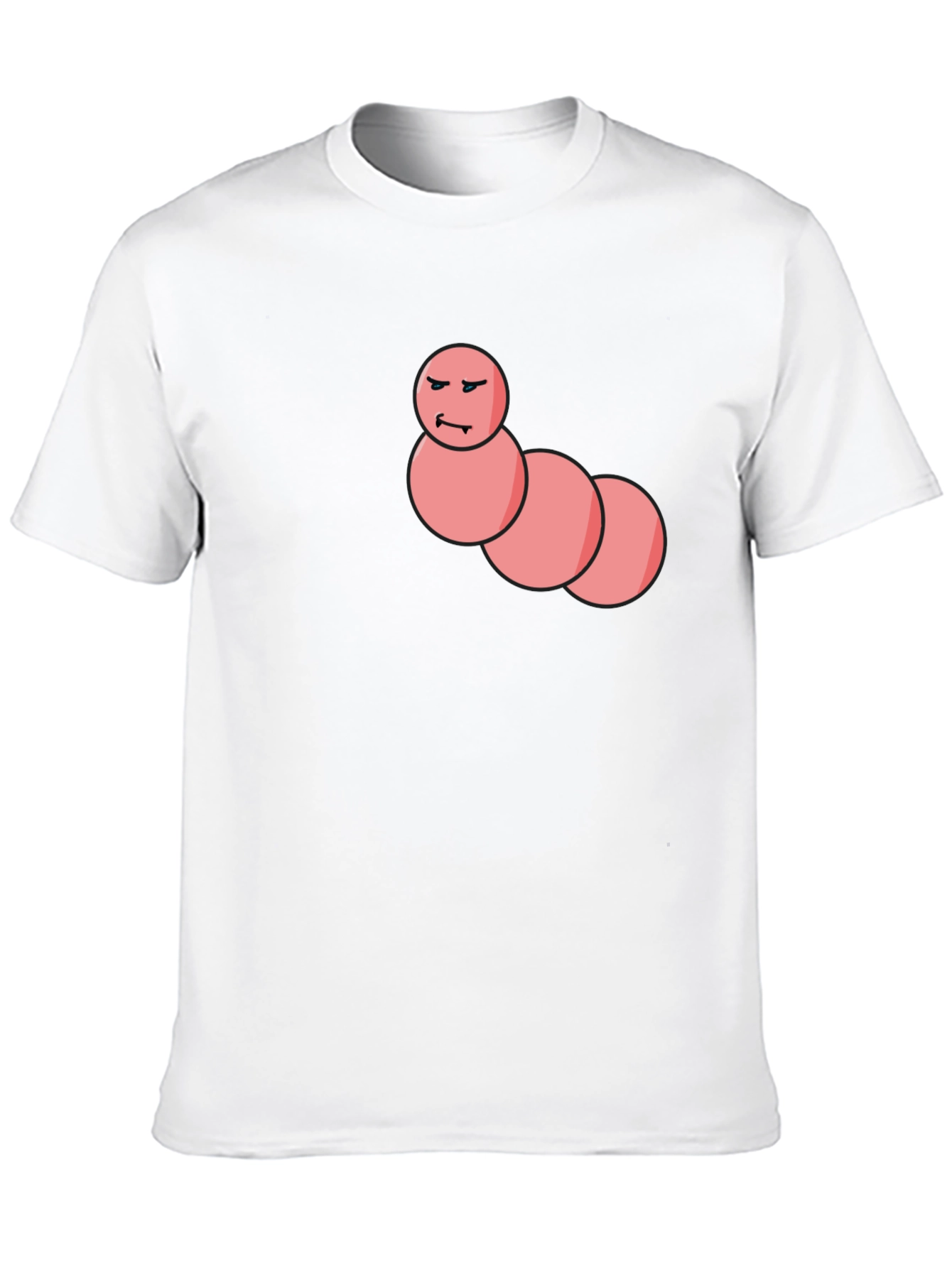 Black Men's Black T-Shirt with Funny Worm Graphic view 10