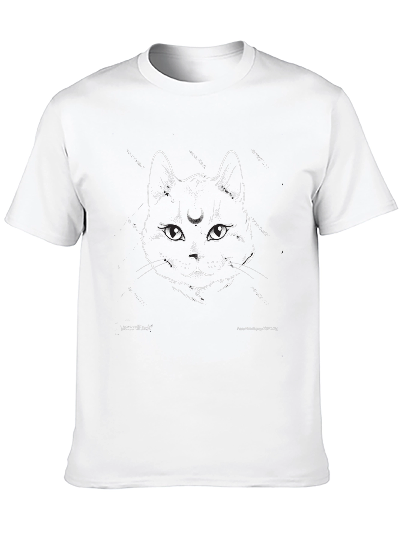 Black Mystic Cat Graphic Tee - Black Cotton Shirt view 10