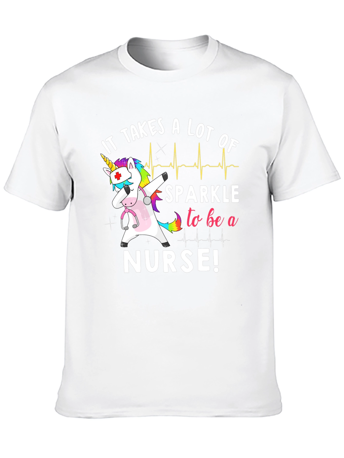 Black Nurse Unicorn Graphic Tee view 10