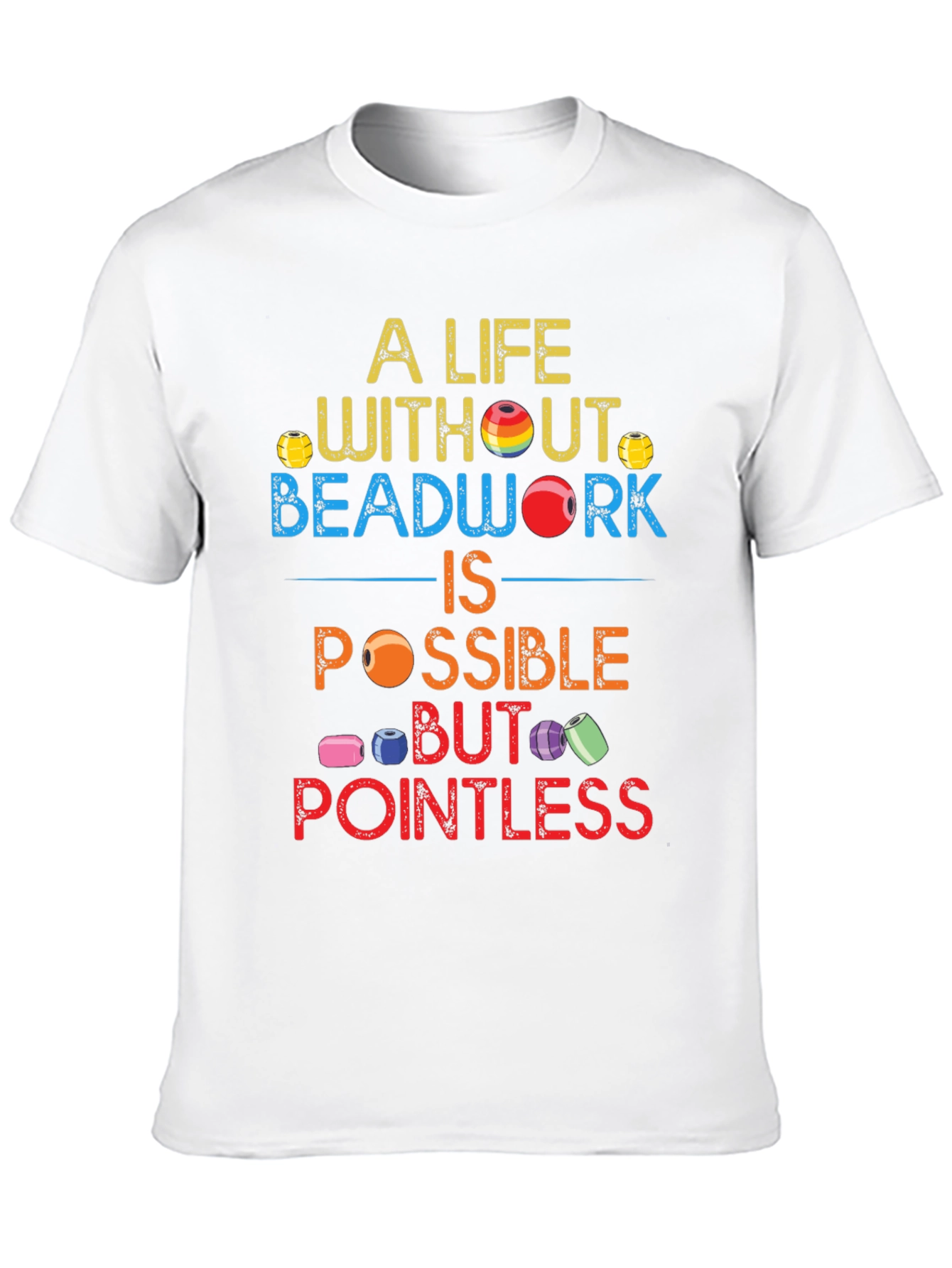 Black Beadwork T-Shirt: A Life Without Beadwork Is Pointless view 10