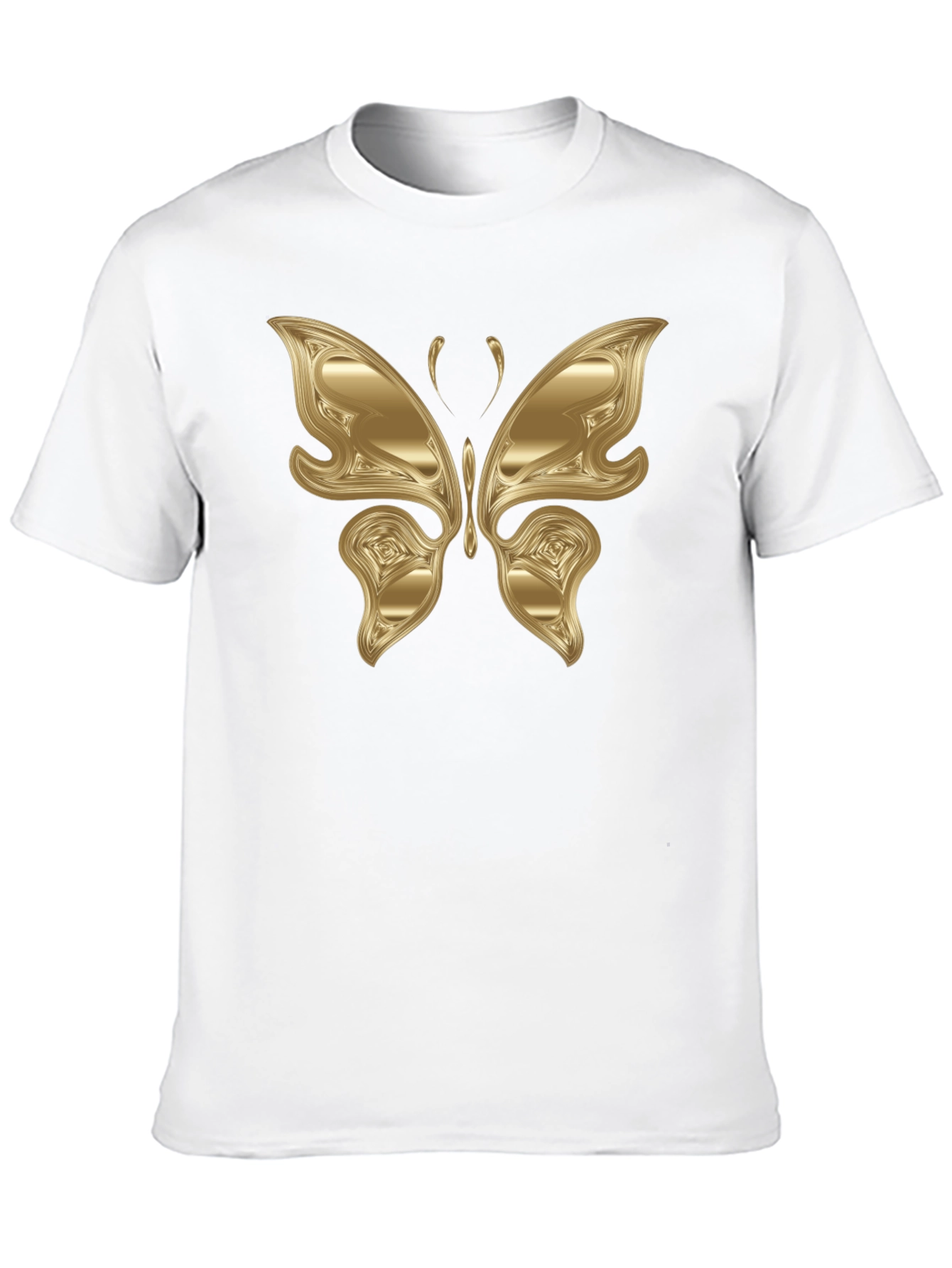 Black Golden Butterfly Graphic Black T-Shirt view 10