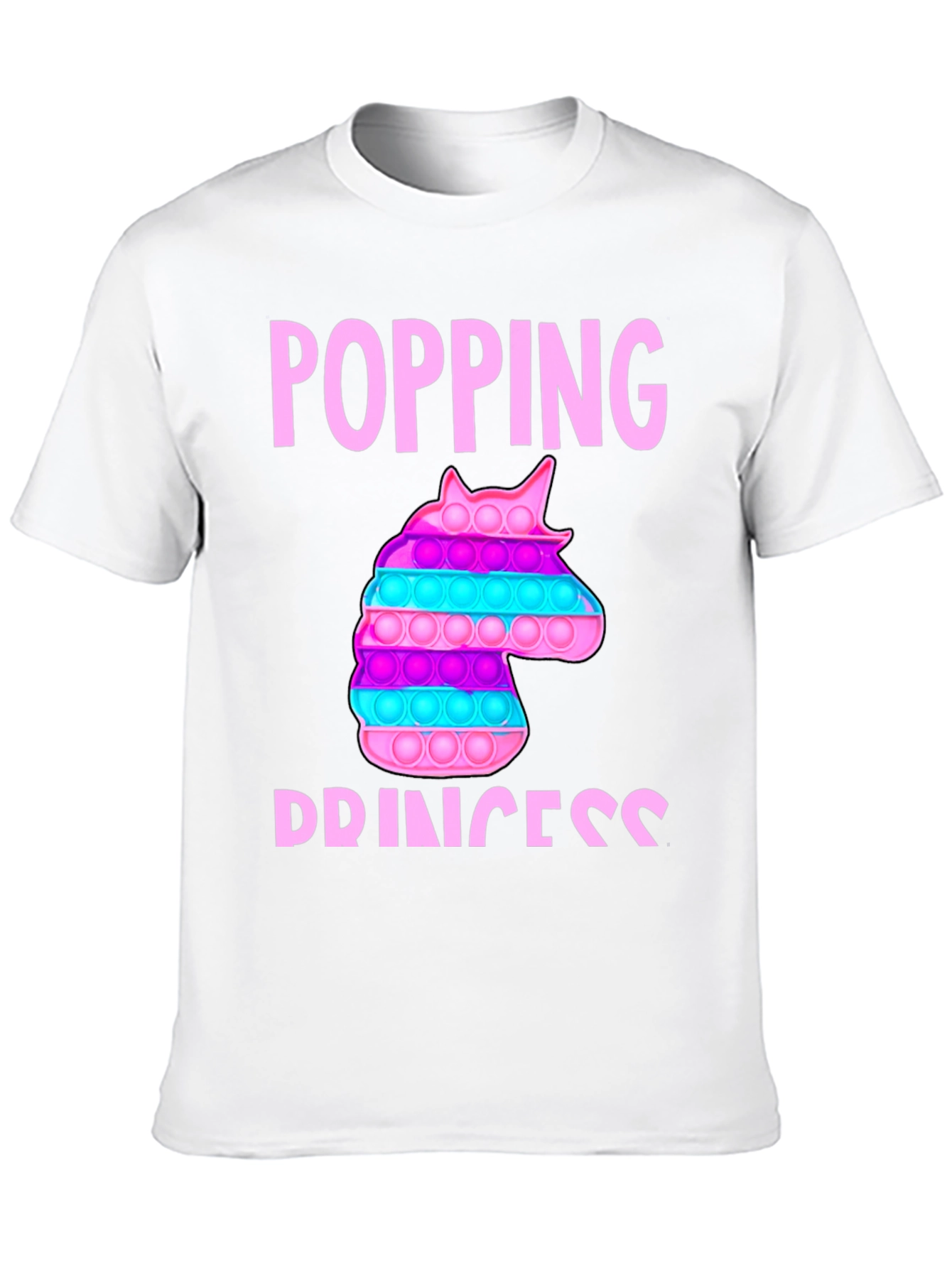 Black Popping Princess Unicorn Bubble Pop T-Shirt view 10