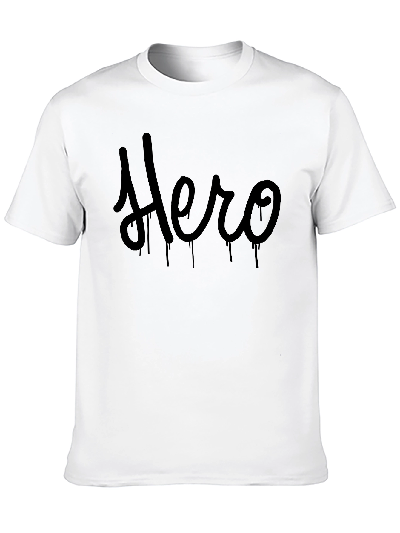 Black Hero Graphic Print T-Shirt - Men's Casual Tee view 10