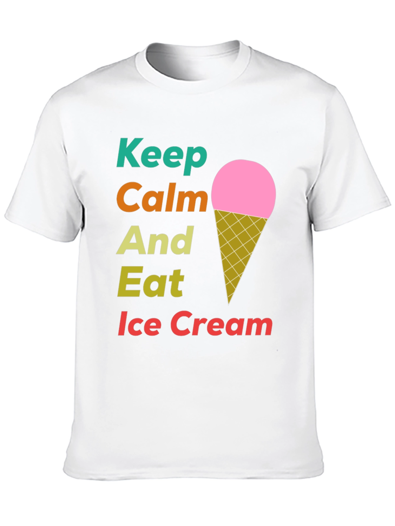 Black Keep Calm Eat Ice Cream T-Shirt view 10