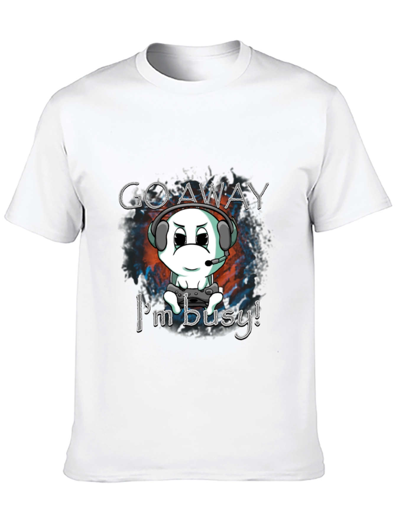 Black Gamer Tee: Go Away, I'm Busy! view 10