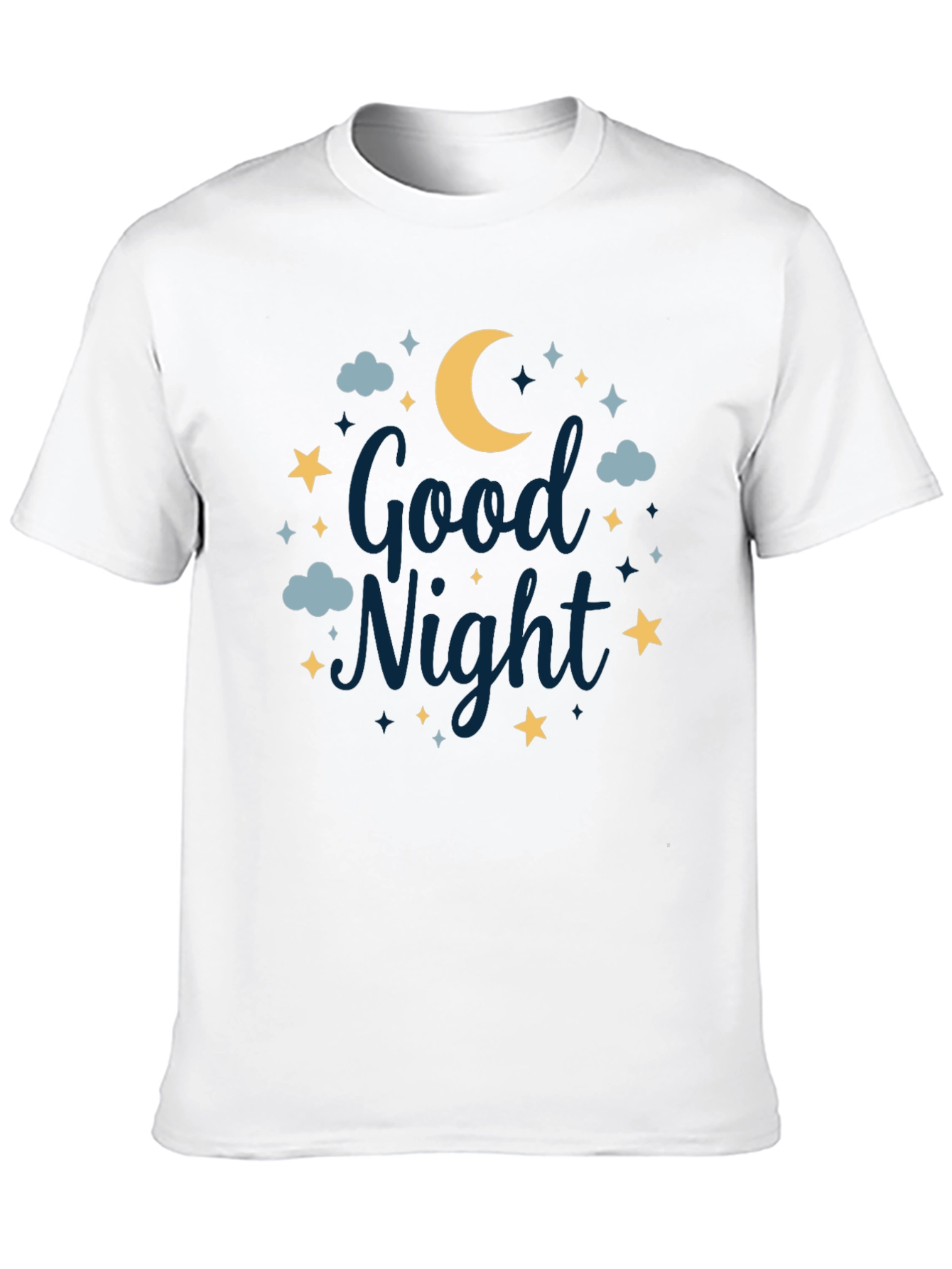 Black Good Night Moon & Stars Graphic Tee - Unisex Black T-Shirt view 10