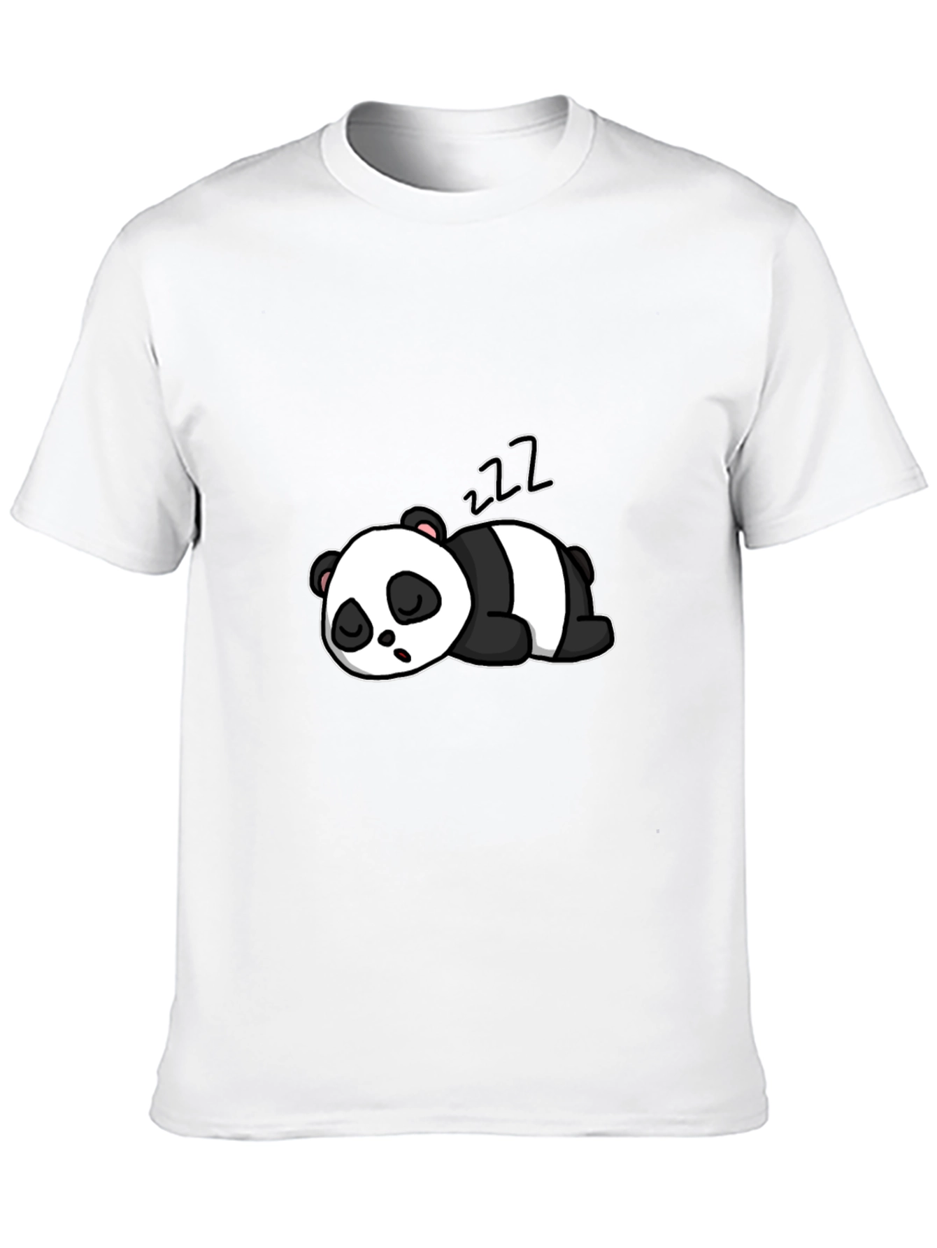 Black Cute Sleeping Panda Graphic Black T-Shirt view 10