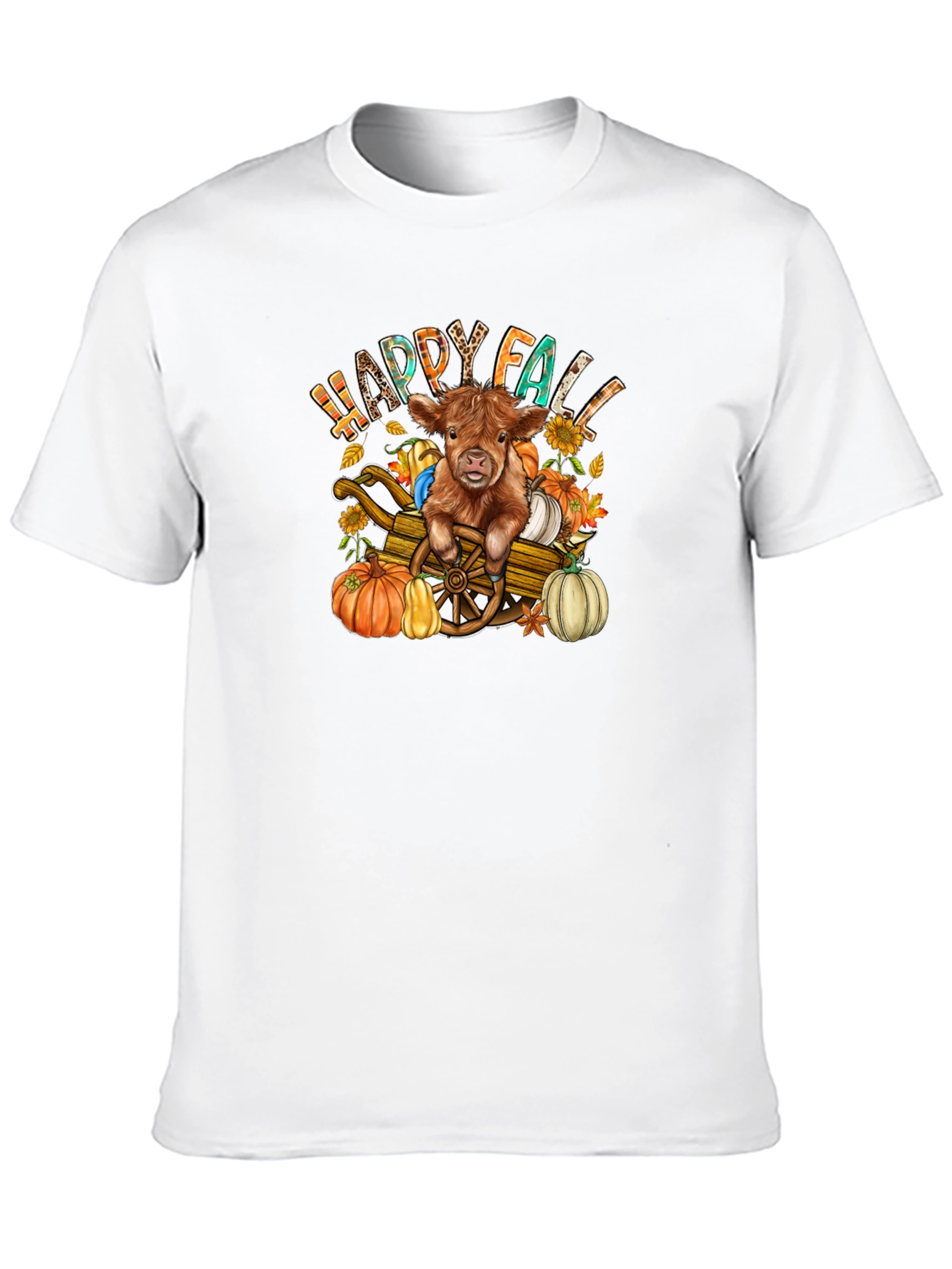 Black Happy Fall Highland Cow T-Shirt view 10