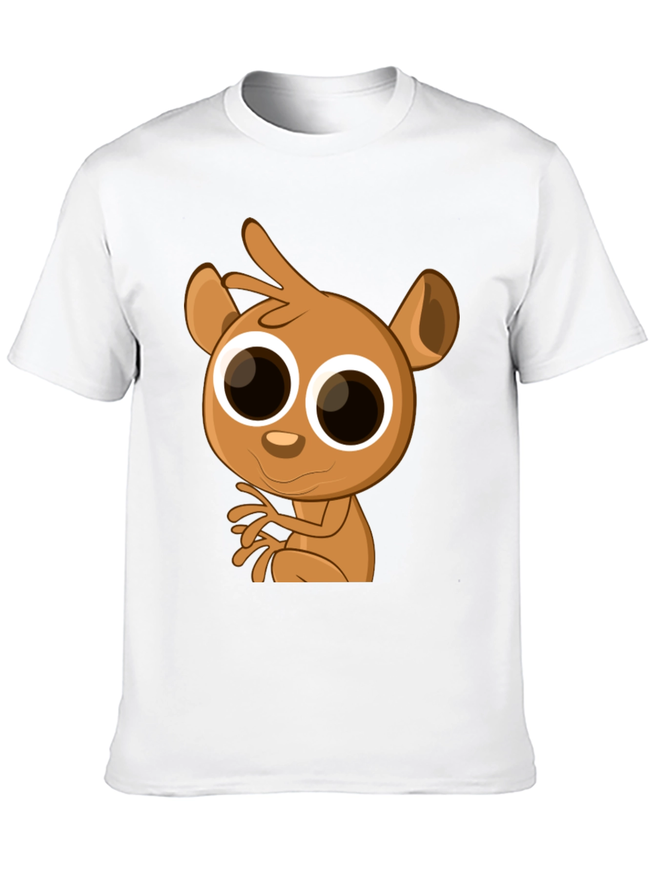 Black Cartoon Lemur Graphic Tee - Black Cotton Blend view 10