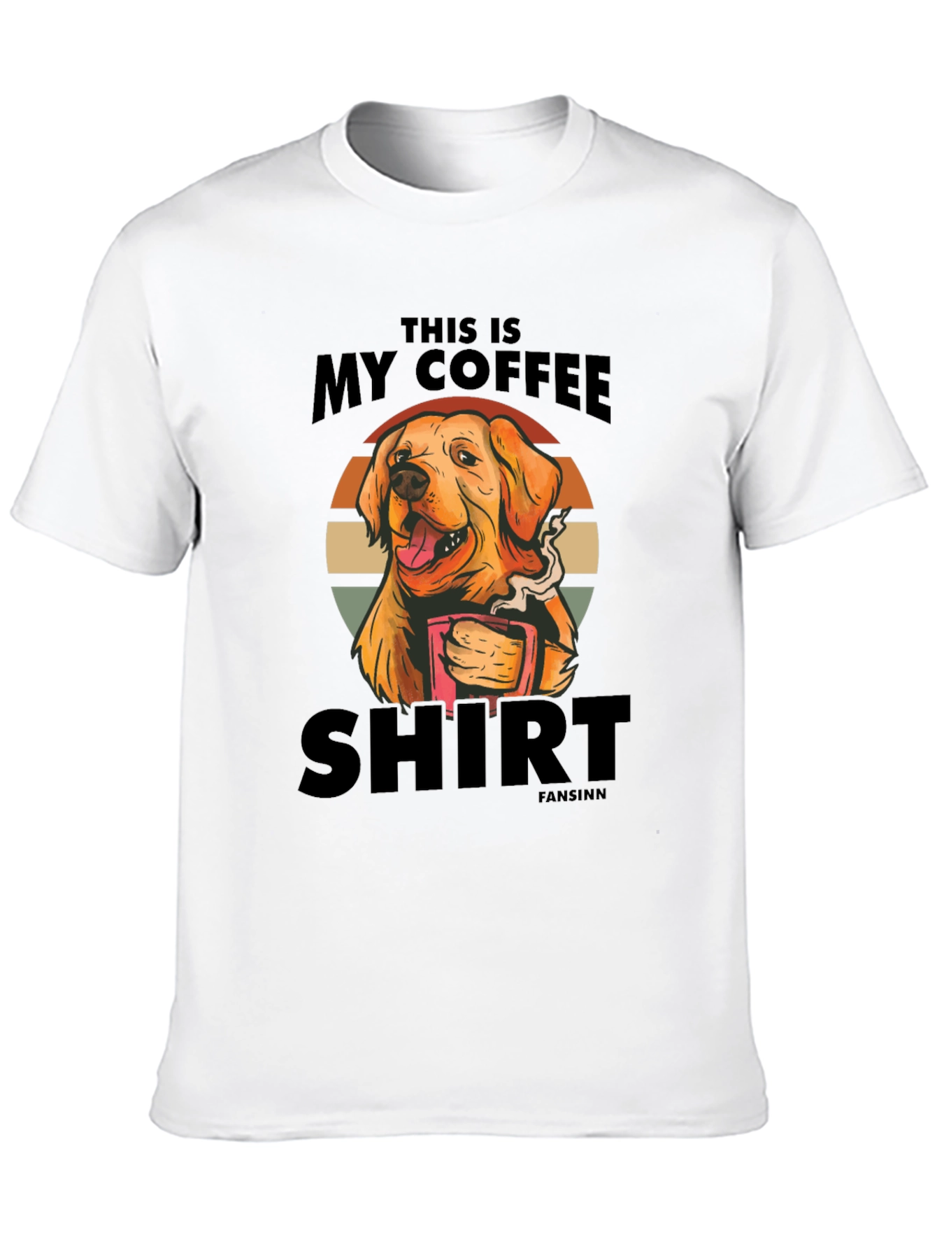 Black Coffee Dog T-Shirt: Funny Novelty Tee view 10