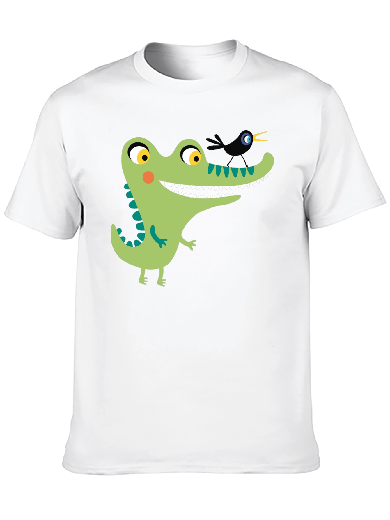 Black Cartoon Alligator Graphic Tee - Black Cotton view 10