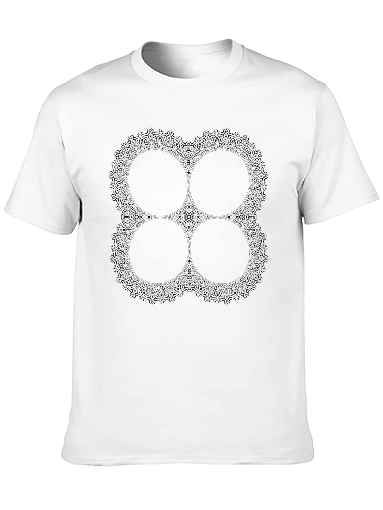 Black Abstract Mandala Graphic Tee - Black Cotton Blend Shirt view 10