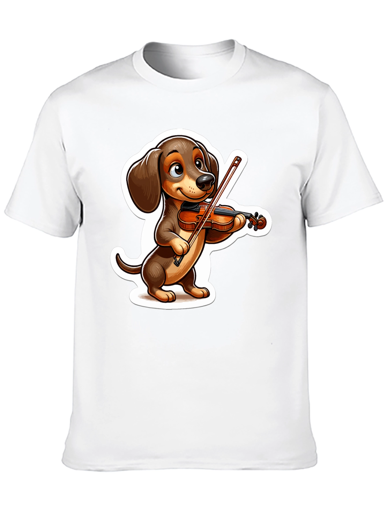 Black Dachshund Violinist T-Shirt - Cute Dog Lover Tee view 10