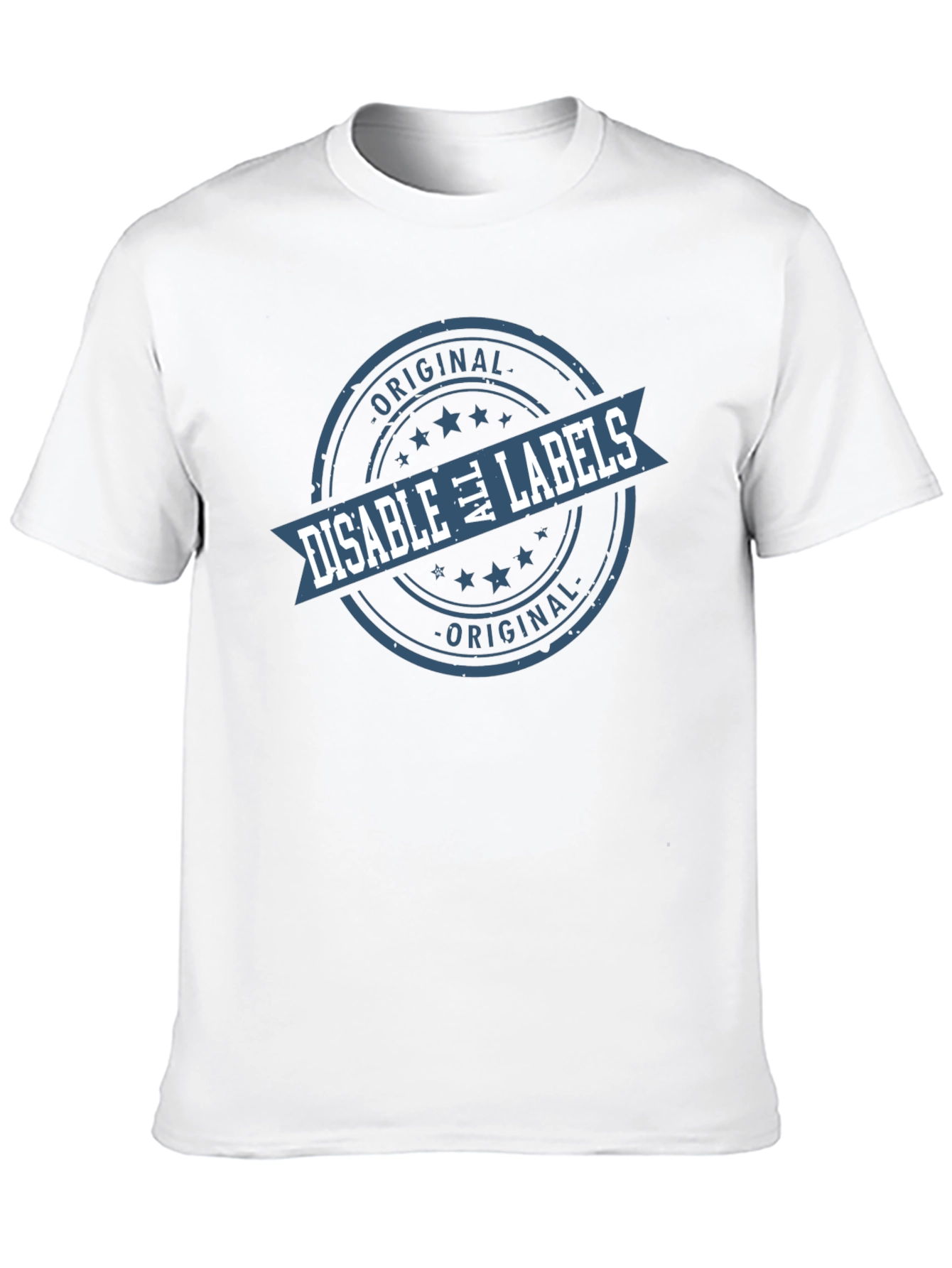 Black Disable All Labels T-Shirt - Original Design view 10