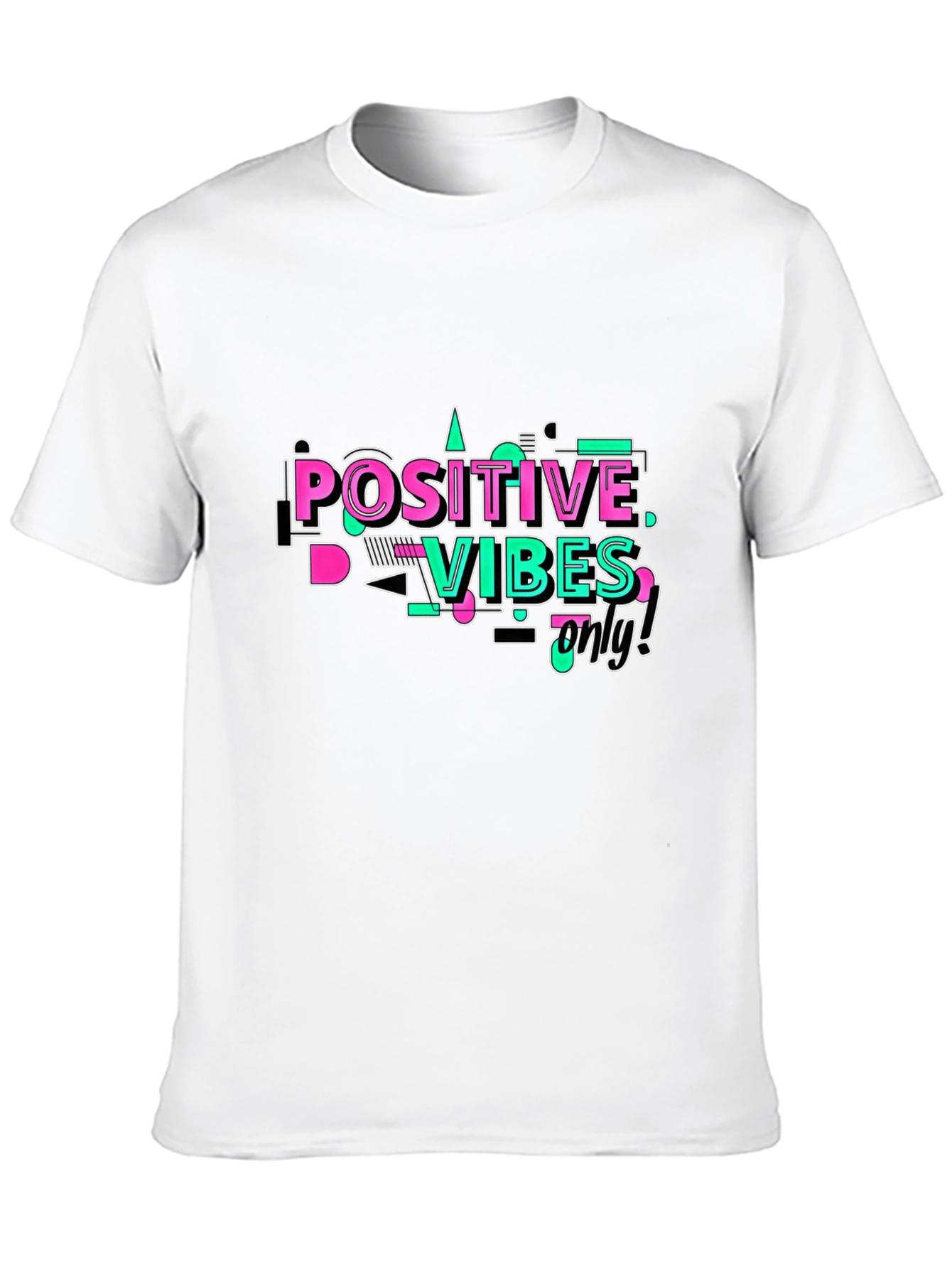 Black Positive Vibes Only Graphic T-Shirt view 10