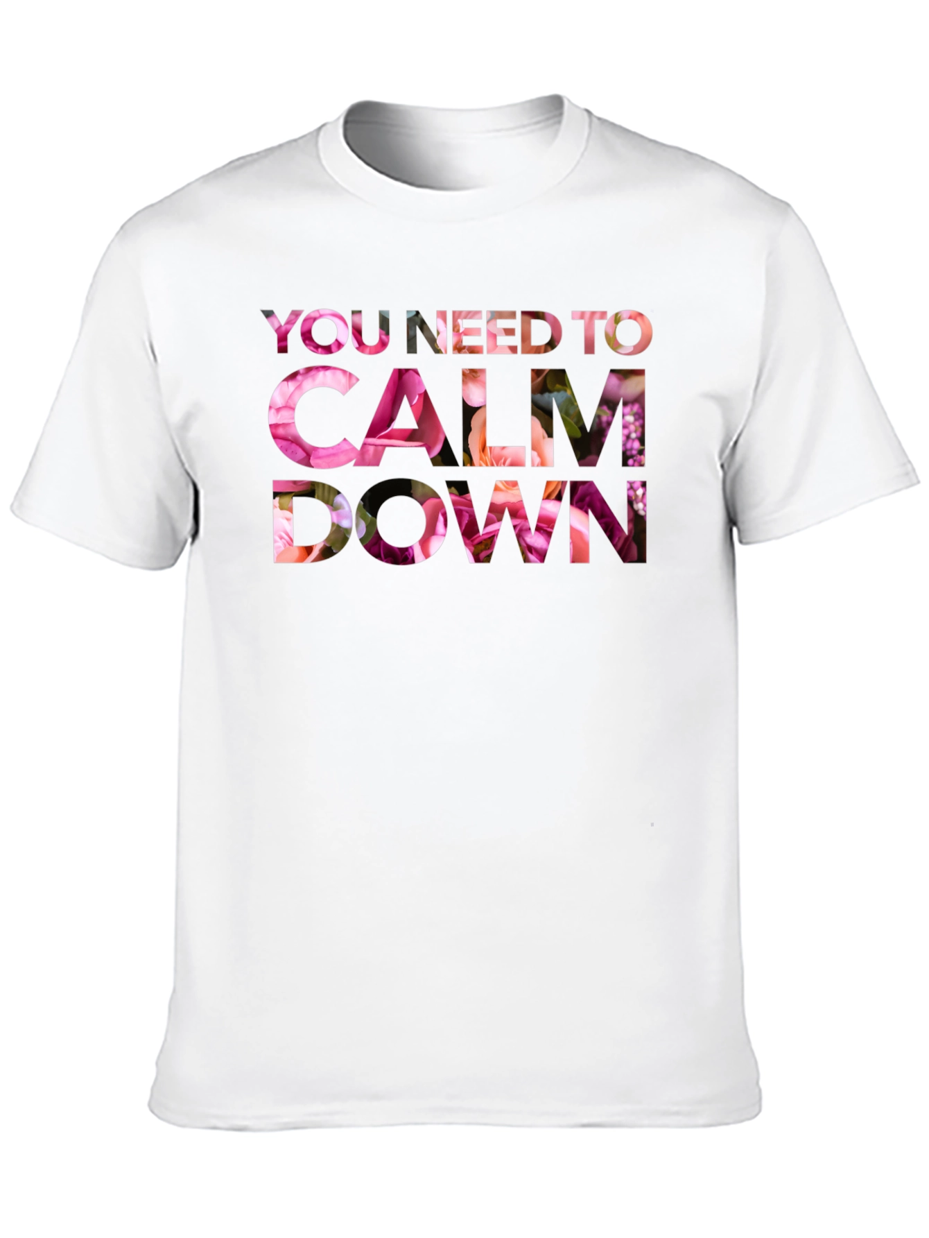 Black Floral Calm Down Graphic T-Shirt view 10