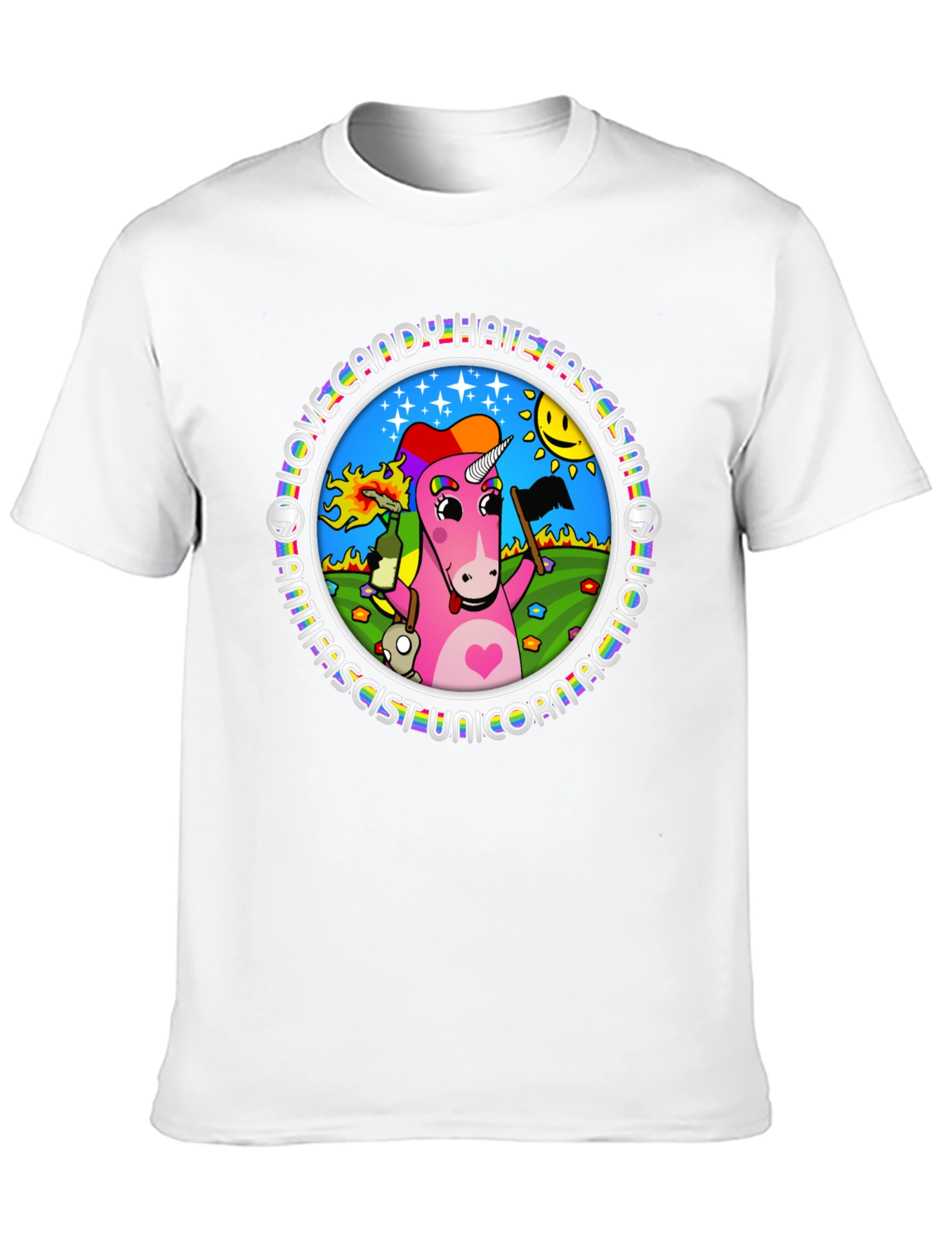 Black Antifascist Unicorn T-Shirt - Love Candy view 10