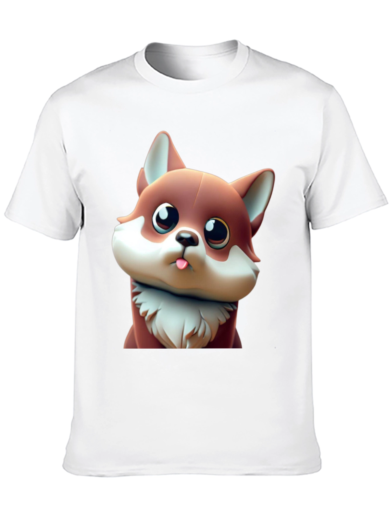Black Cute Cartoon Fox Black T-Shirt view 10