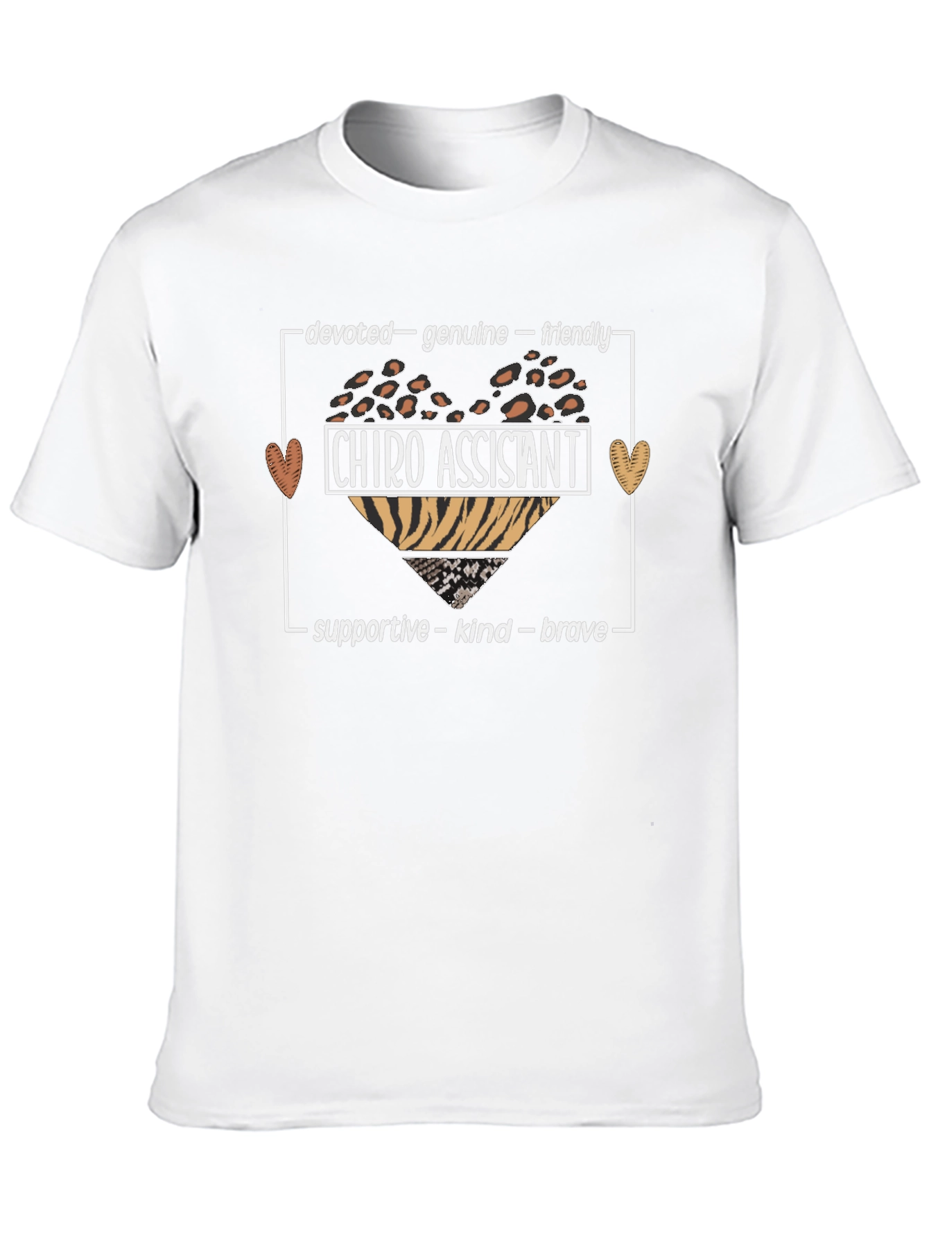Black Chiropractor Assistant Animal Print Heart T-Shirt view 10
