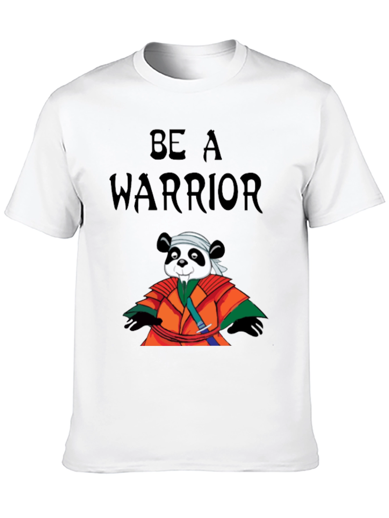 Black Be a Warrior Panda T-Shirt - Black view 10
