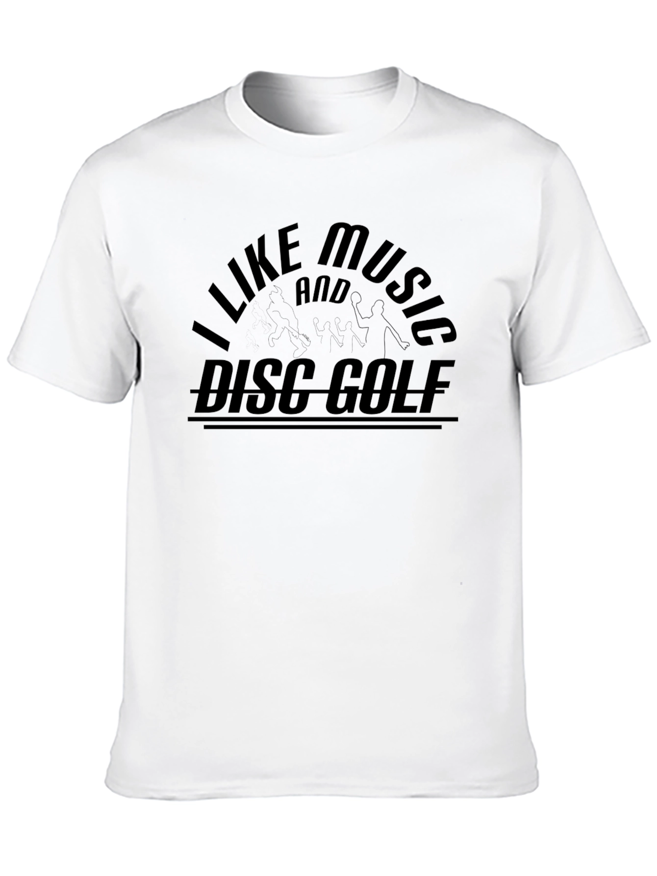 Black I Like Music and Disc Golf T-Shirt view 10