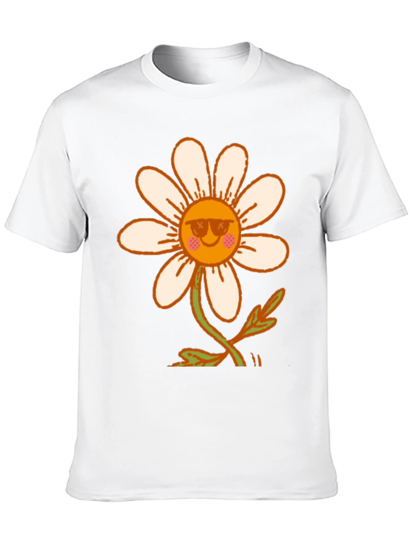 Black Retro Daisy Flower T-Shirt - Black view 10