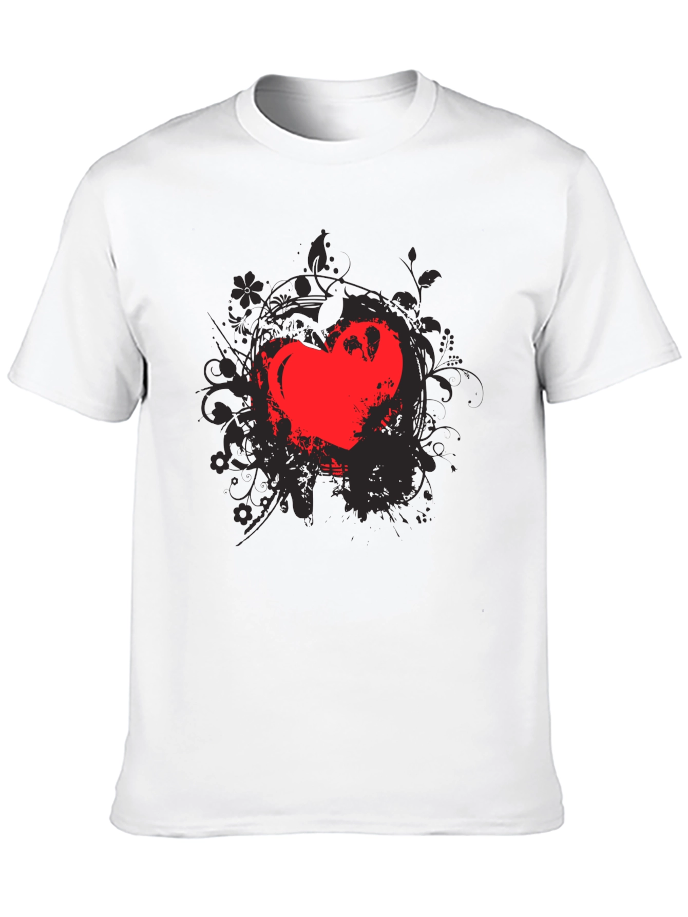 Black Heart Grunge Tee - Men's Black Graphic T-Shirt view 10