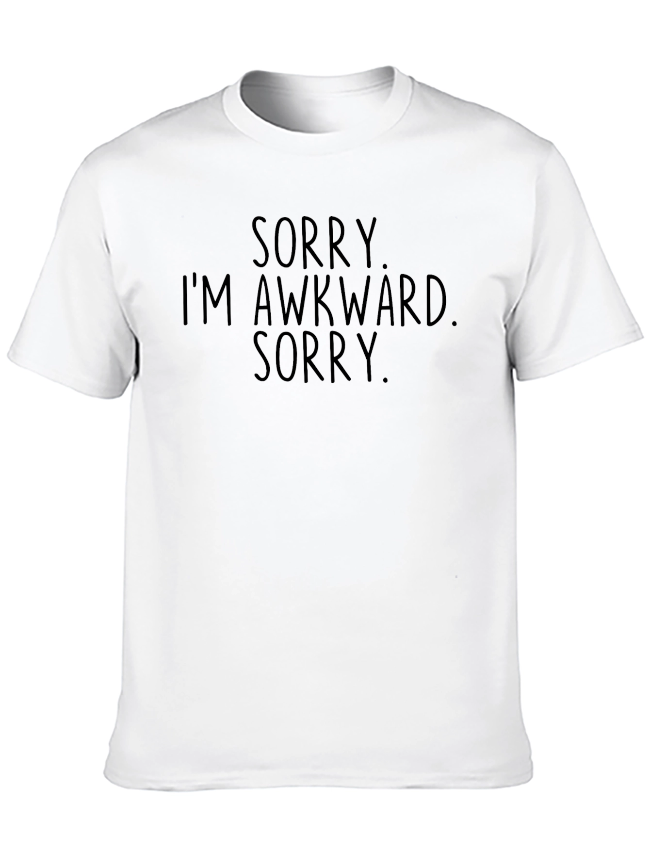 Black Awkward Sorry Black T-Shirt view 10