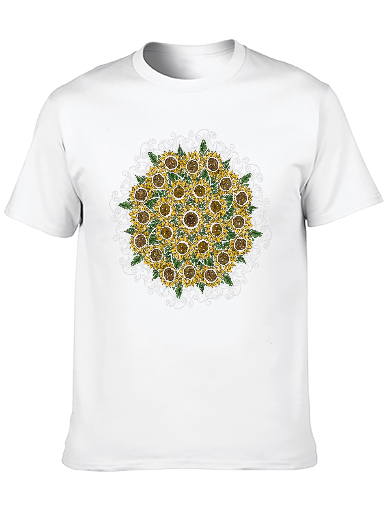 Black Sunflower Mandala Graphic Tee - Black view 10