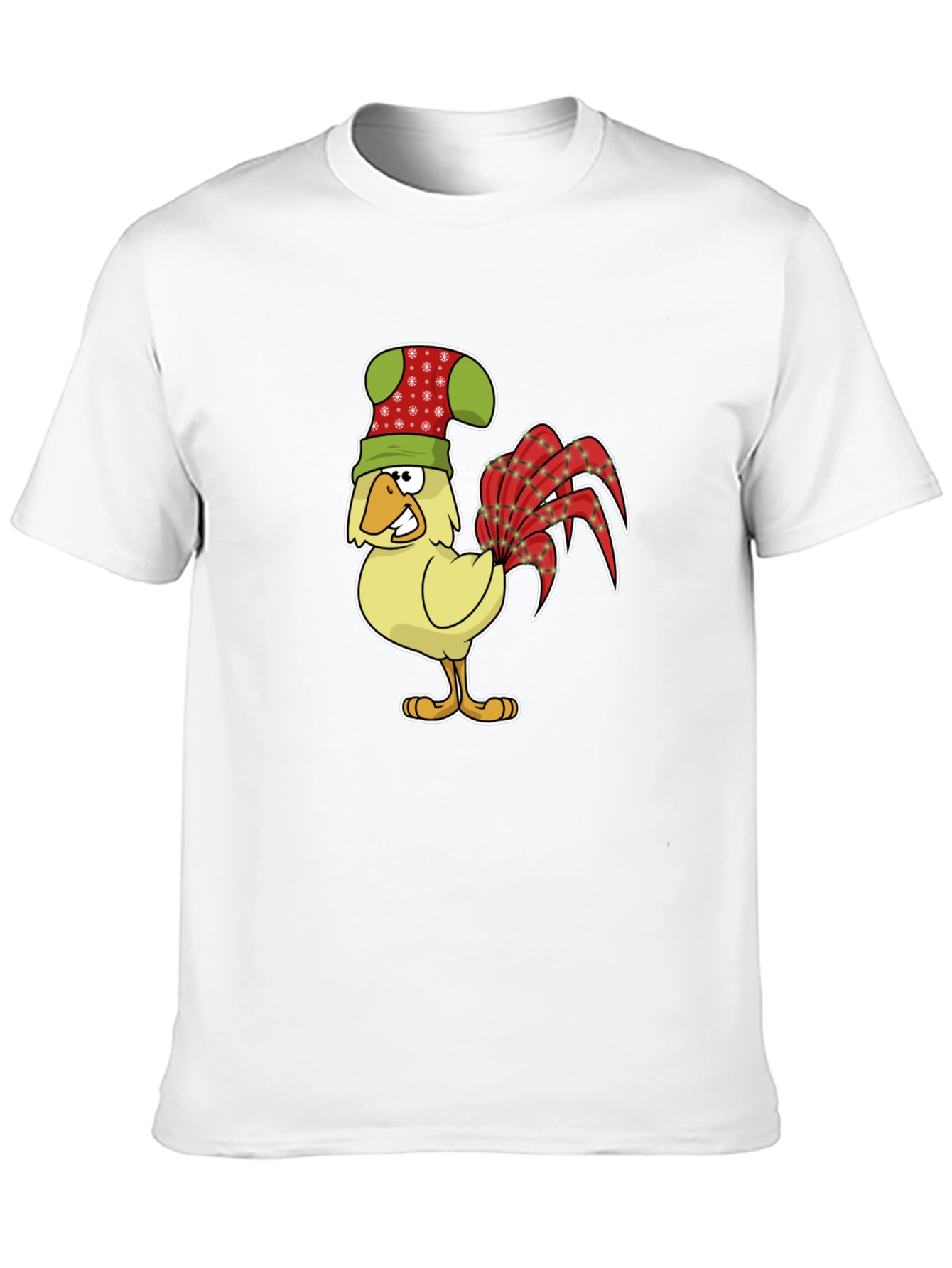 Black Festive Rooster Graphic Tee - Novelty Chicken Shirt view 10