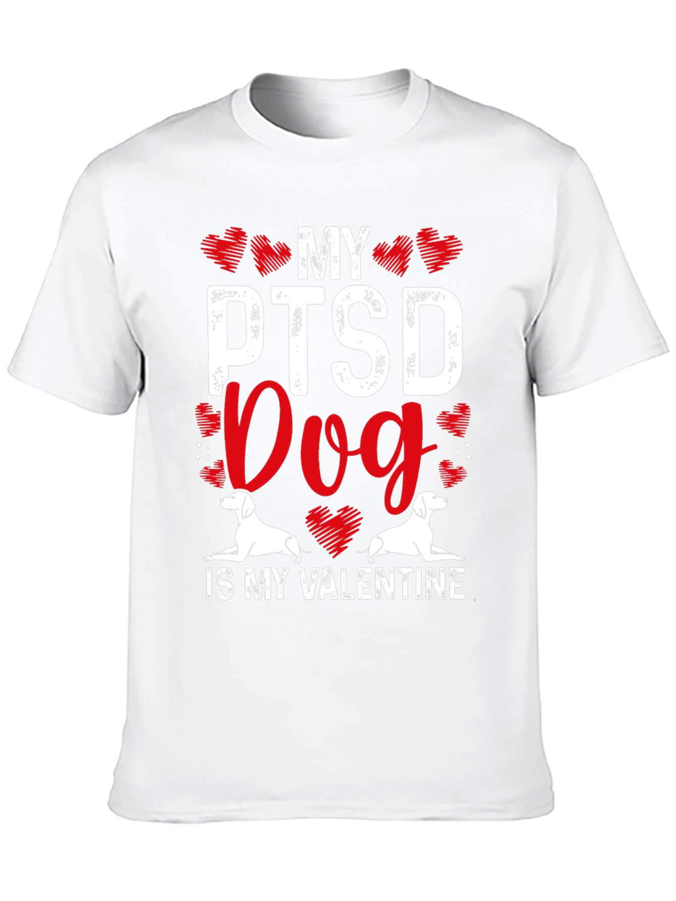 Black My PTSD Dog Is My Valentine T-Shirt view 10