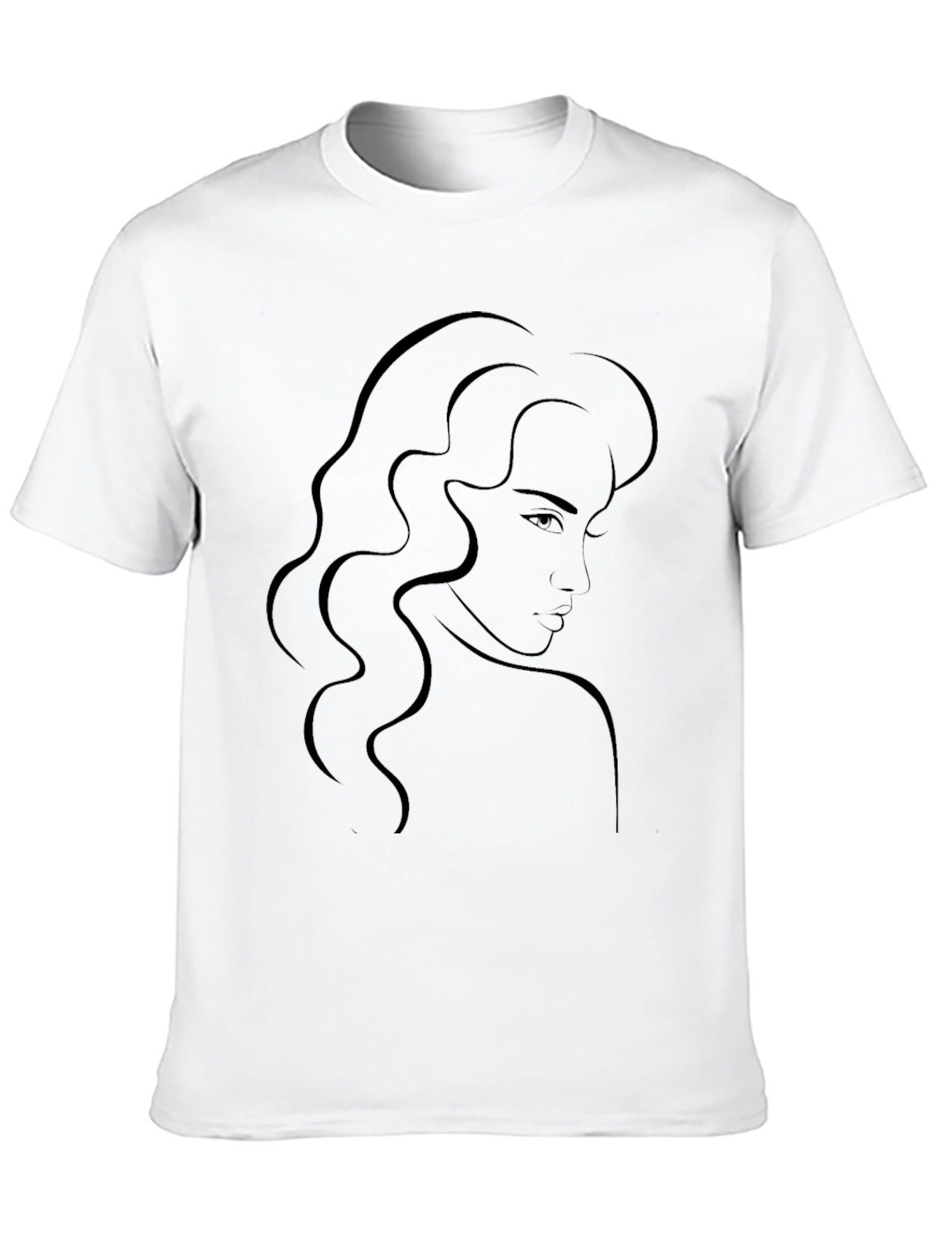 Black Minimalist Woman Portrait Black T-Shirt view 10