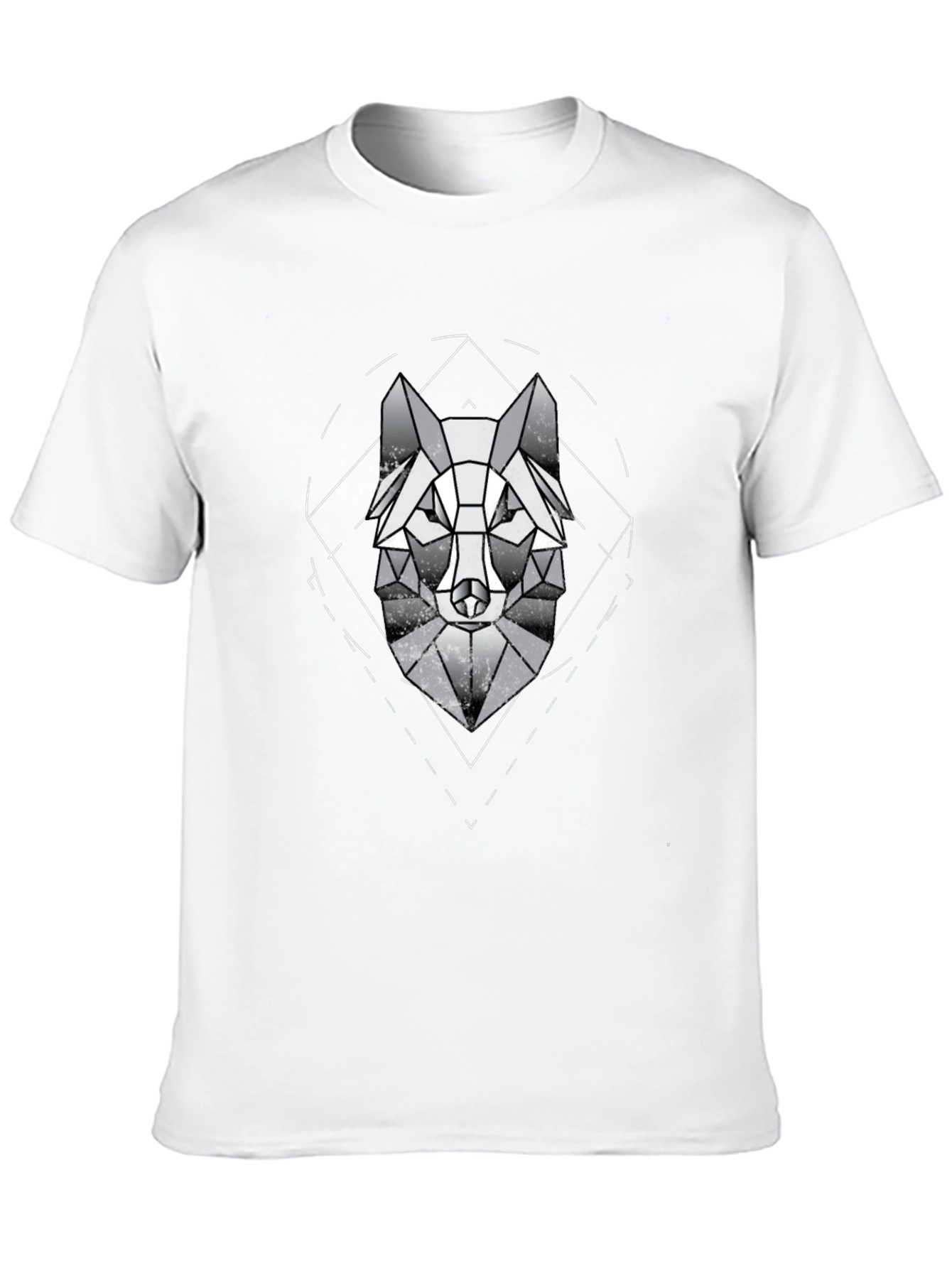 Black Geometric Wolf Graphic Tee - Modern Menswear view 10