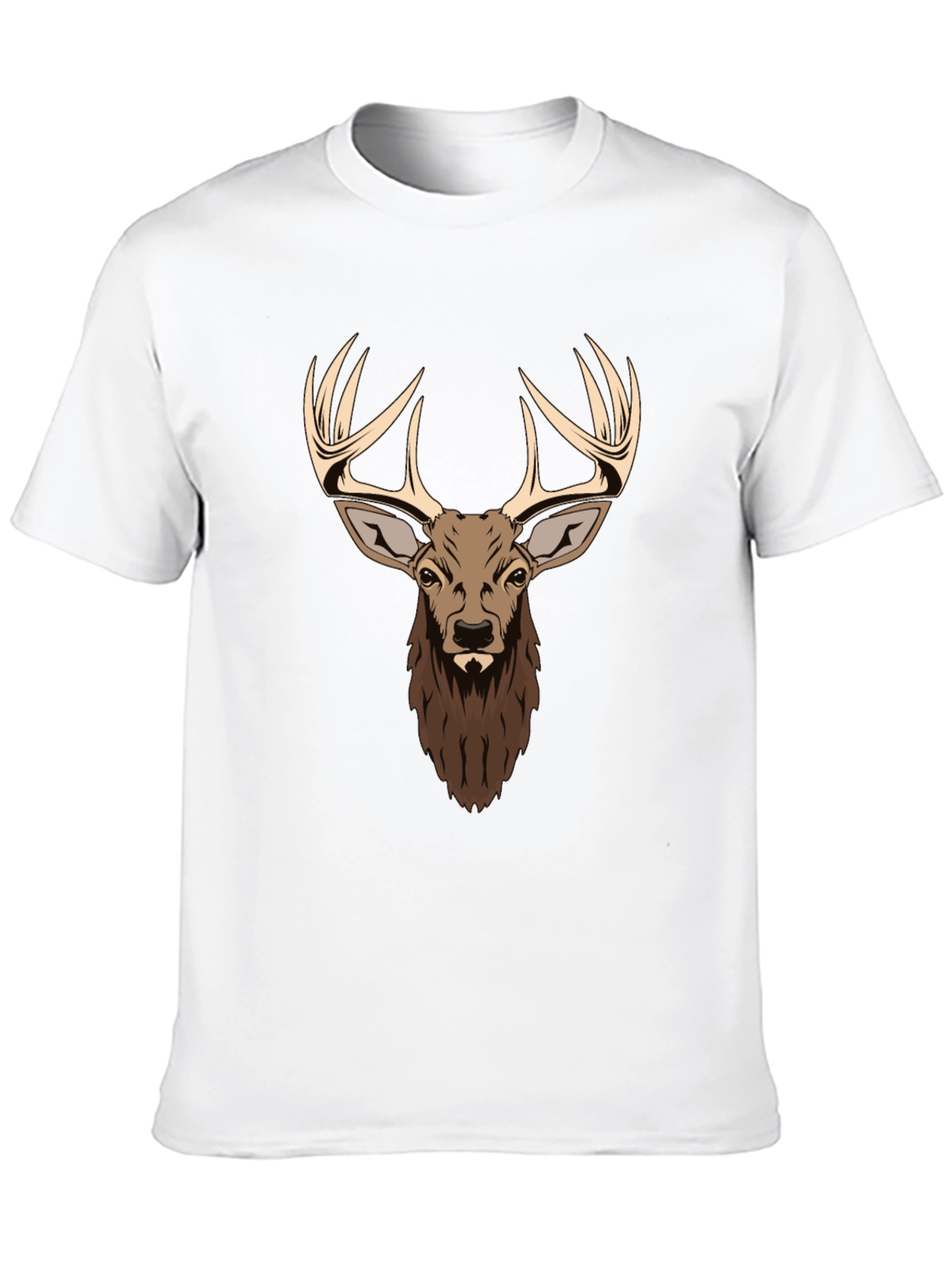 Black Deer Head Graphic Print Black T-Shirt view 10