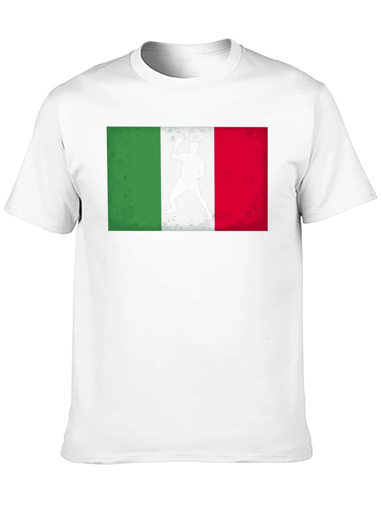 Black Italy Table Tennis Flag T-Shirt view 10